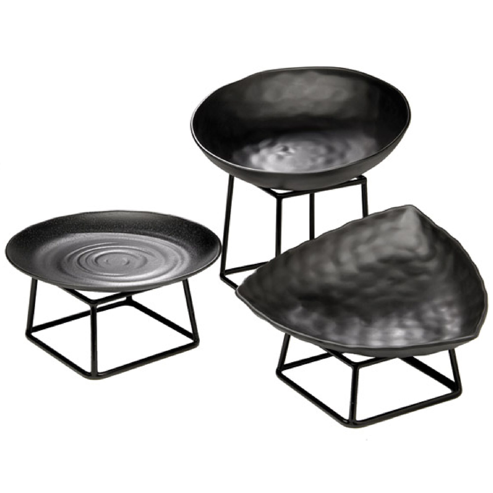 (6 stuks) Kom - ZEN - Melamine - 2,5L - rond - Ø310mm - stapelbaar - Zwart