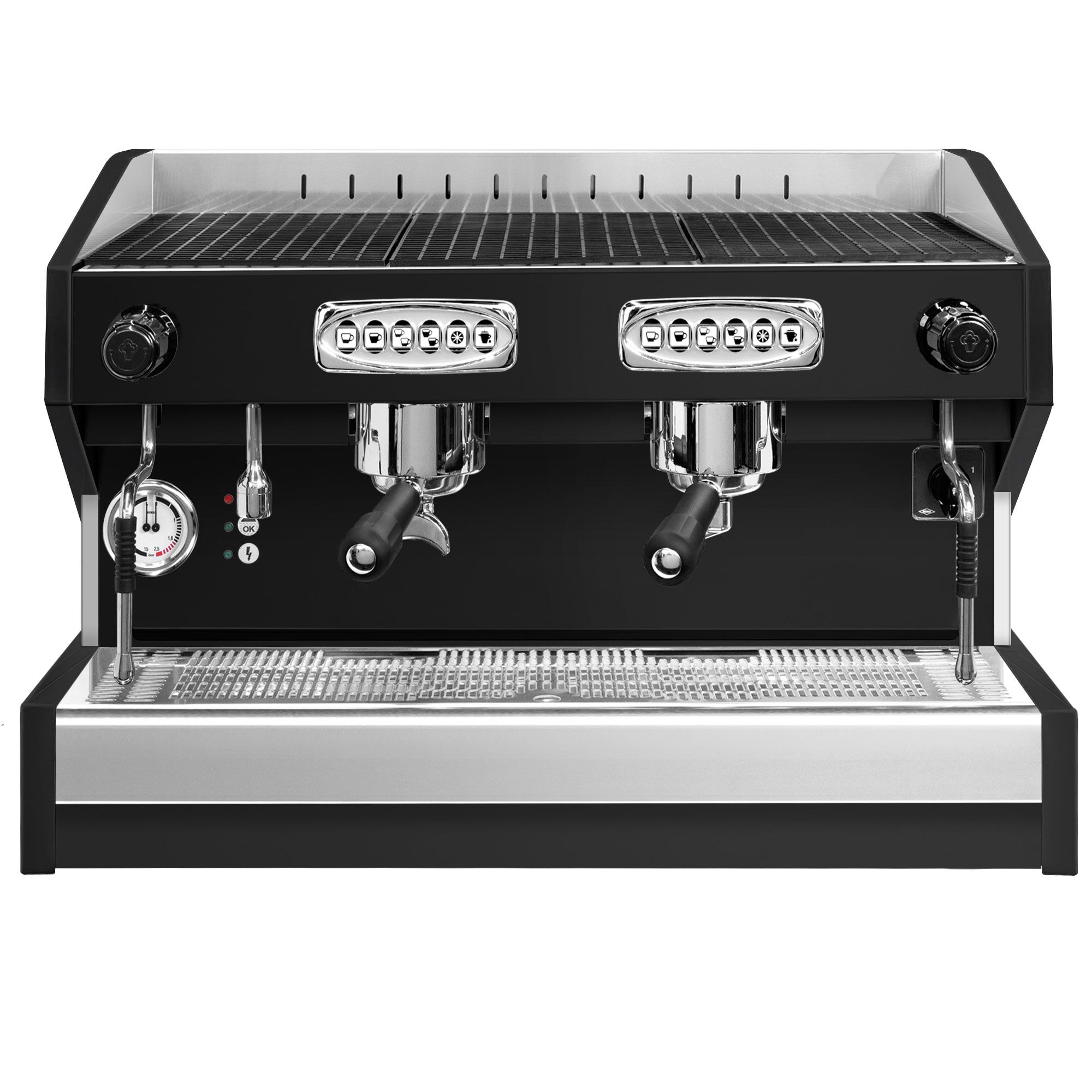 Machine à café porte-filtre « Eminence » – 2 groupes – avec système de préinfusion inclus – Noir
