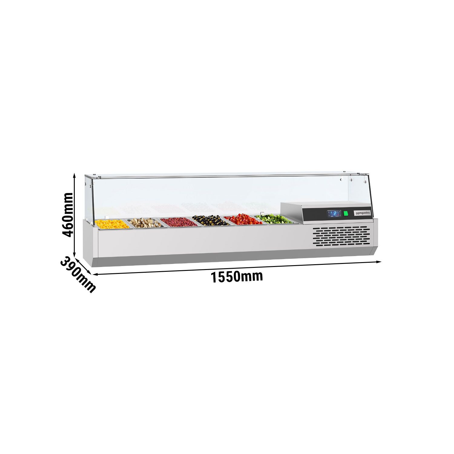 Vitrine Réfrigérée à Ingrédients PREMIUM - 1550x390mm - 6x GN 1/3