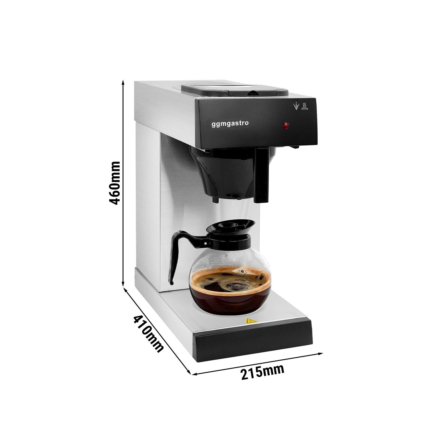 Machine à café filtre - 1,8 litre - avec 2 plaques chauffantes - incl. carafe en verre