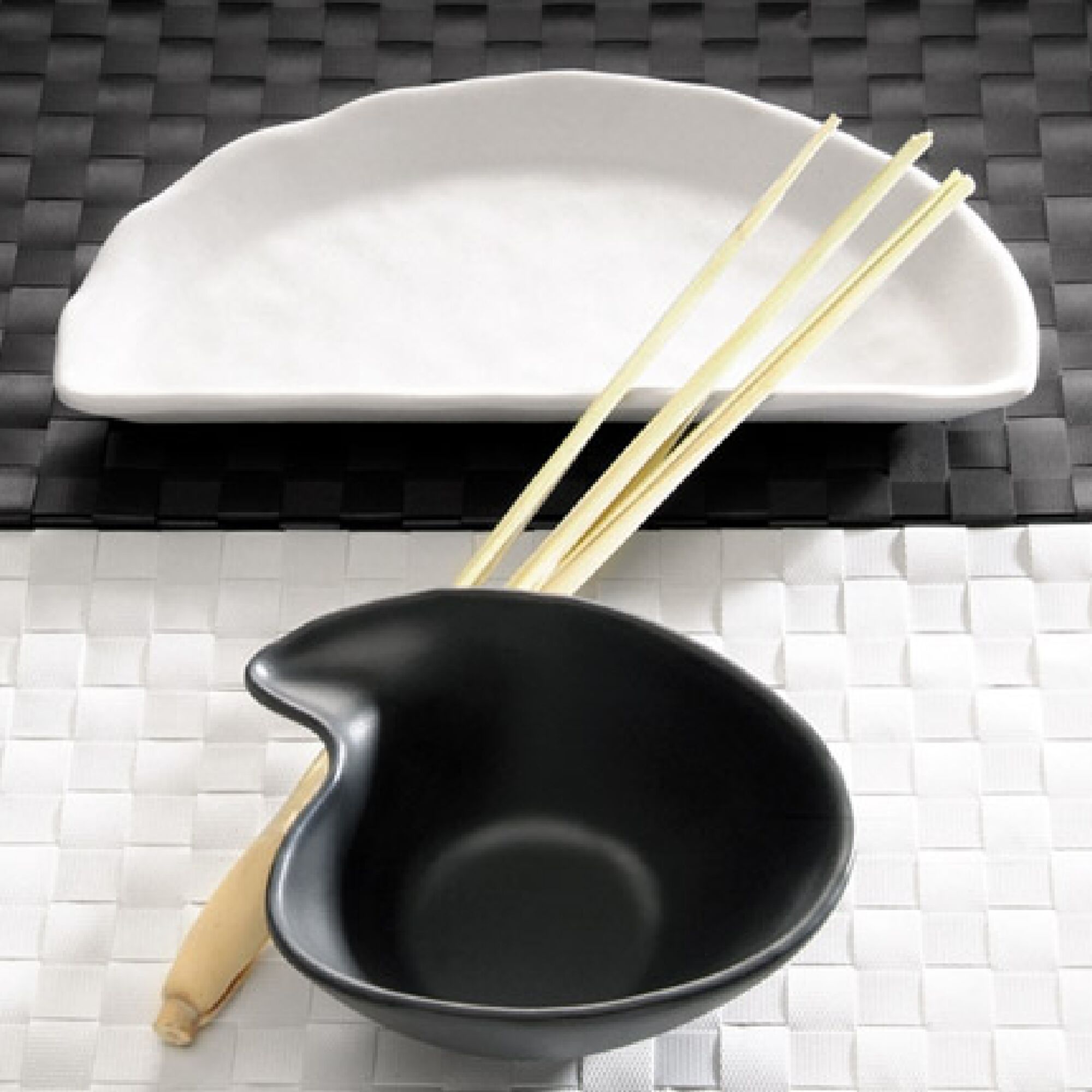 (6 pièces) Bol - ZEN - Mélamine - 0,2 litre - 145 x 125 mm - Noir
