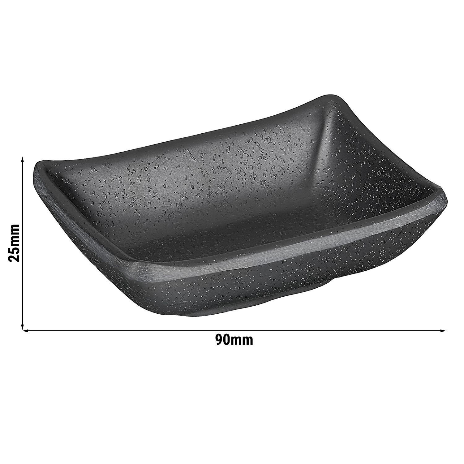 (6 pièces) Coupelles à sauce - ZEN - Melamine - 50 ml - 90 x 70 mm - Noir