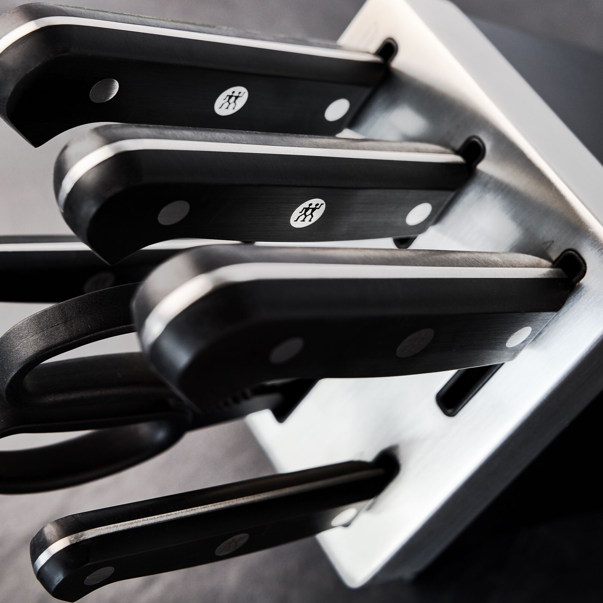 ZWILLING | GOURMET SharpBlock - Bloc de couteaux auto-aiguisant - 7 pièces - Noir        