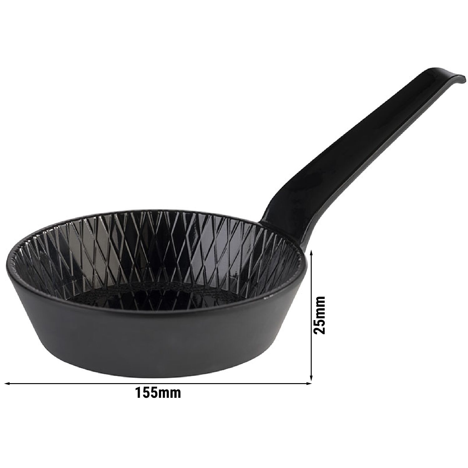 (48 pièces) Bol - MINI - Mélamine - 70 ml - Ø 85 mm - avec manche - Noir
