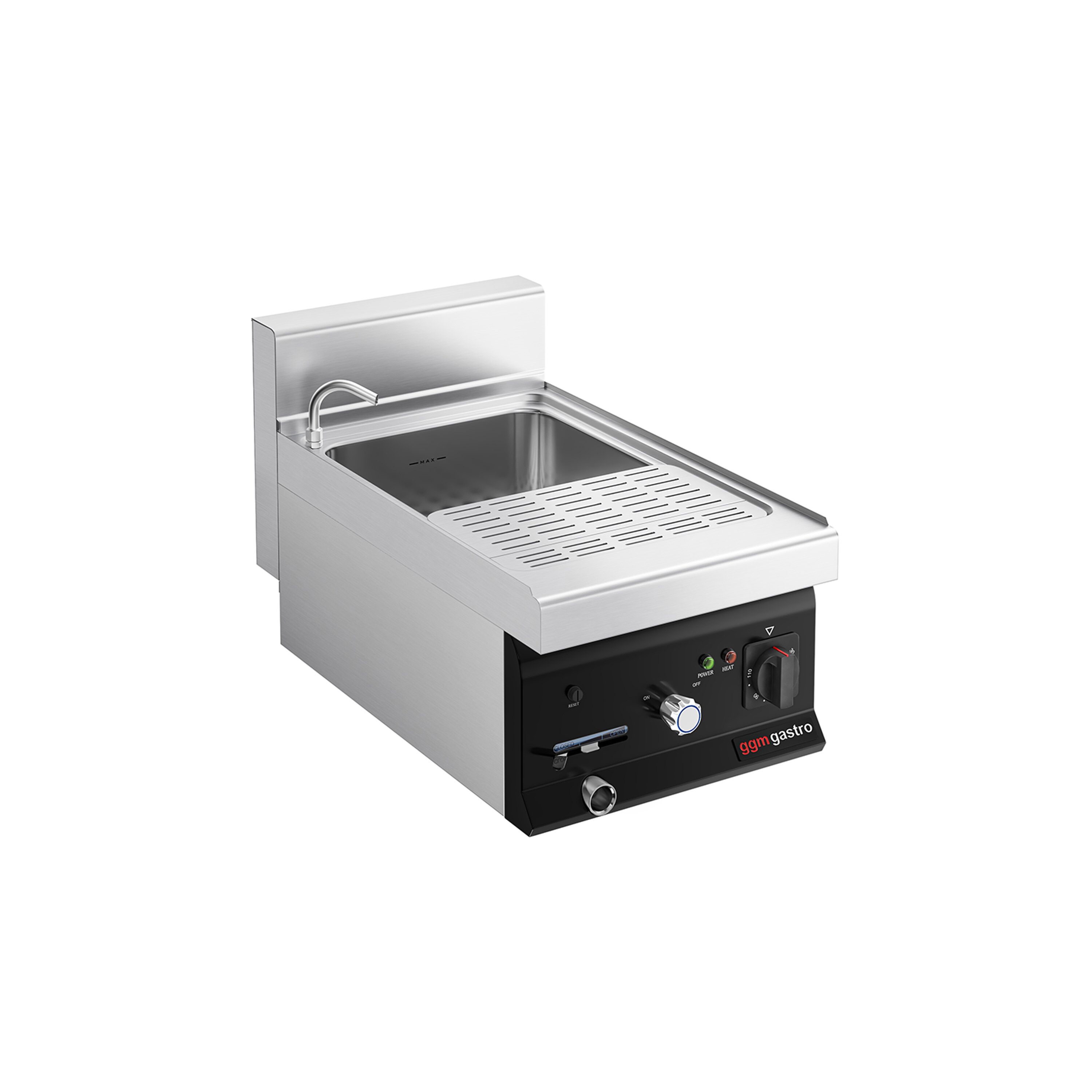 Cuiseur à pâtes électrique avec robinet – 26 L – 6 kW
