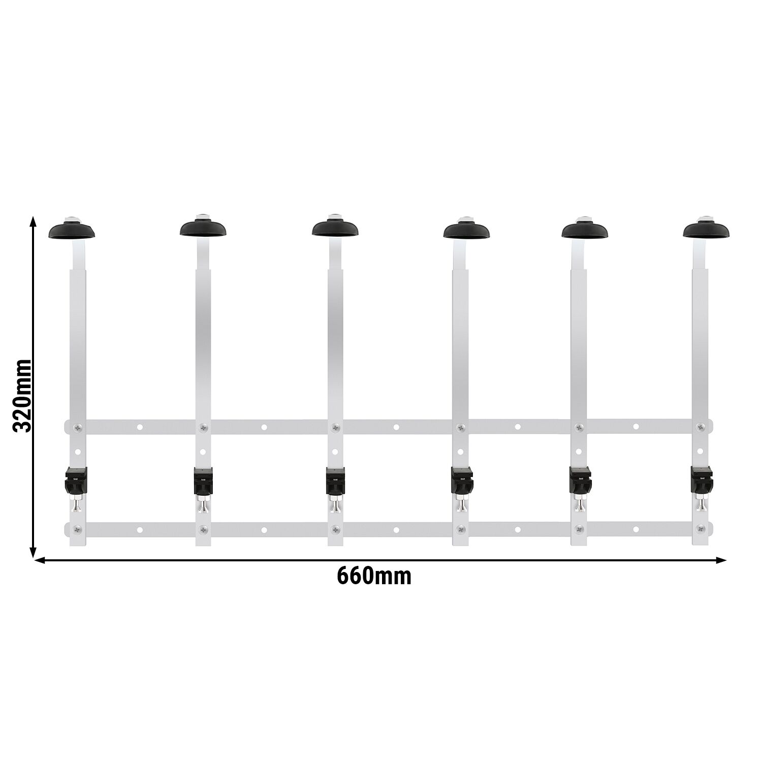 FUCHS | Support mural pour 6 bouteilles - 0,7 à 1 litre