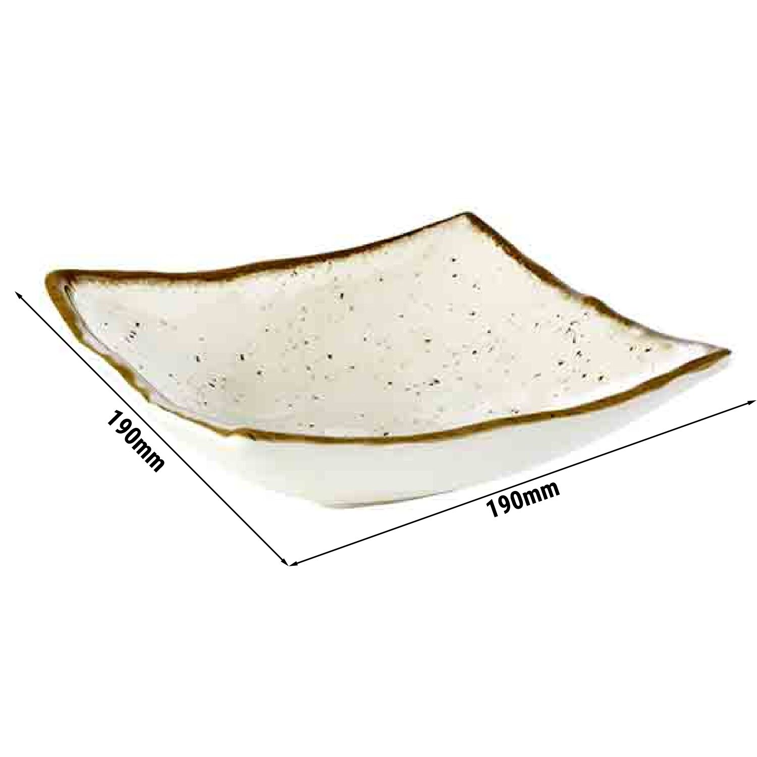 (6 pcs) Coupe - STONE ART - Mélamine - 0,5L - carré - lot de 6 - 190x190mm - Profondeur : 60mm - Blanc/Brun