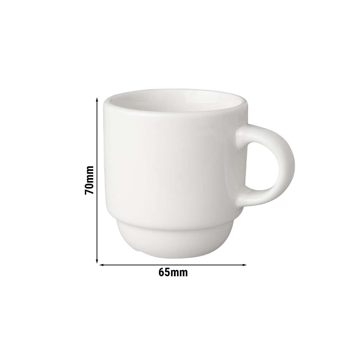 (6 pièces) BUDGETLINE – Tasse à café Mammoet – 140 ml – Blanc