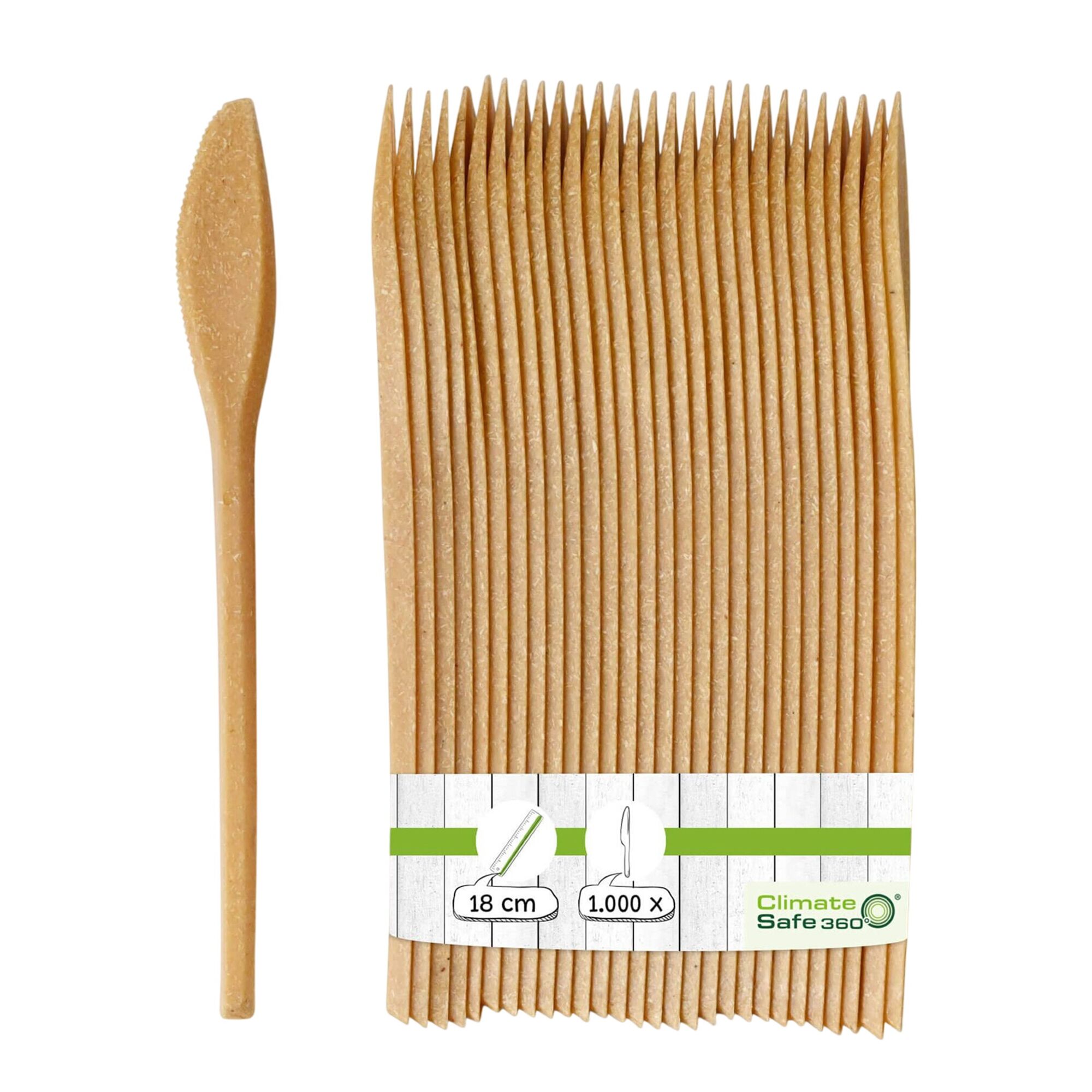 (1000 pcs) Couteau réutilisable - 180mm - Brun