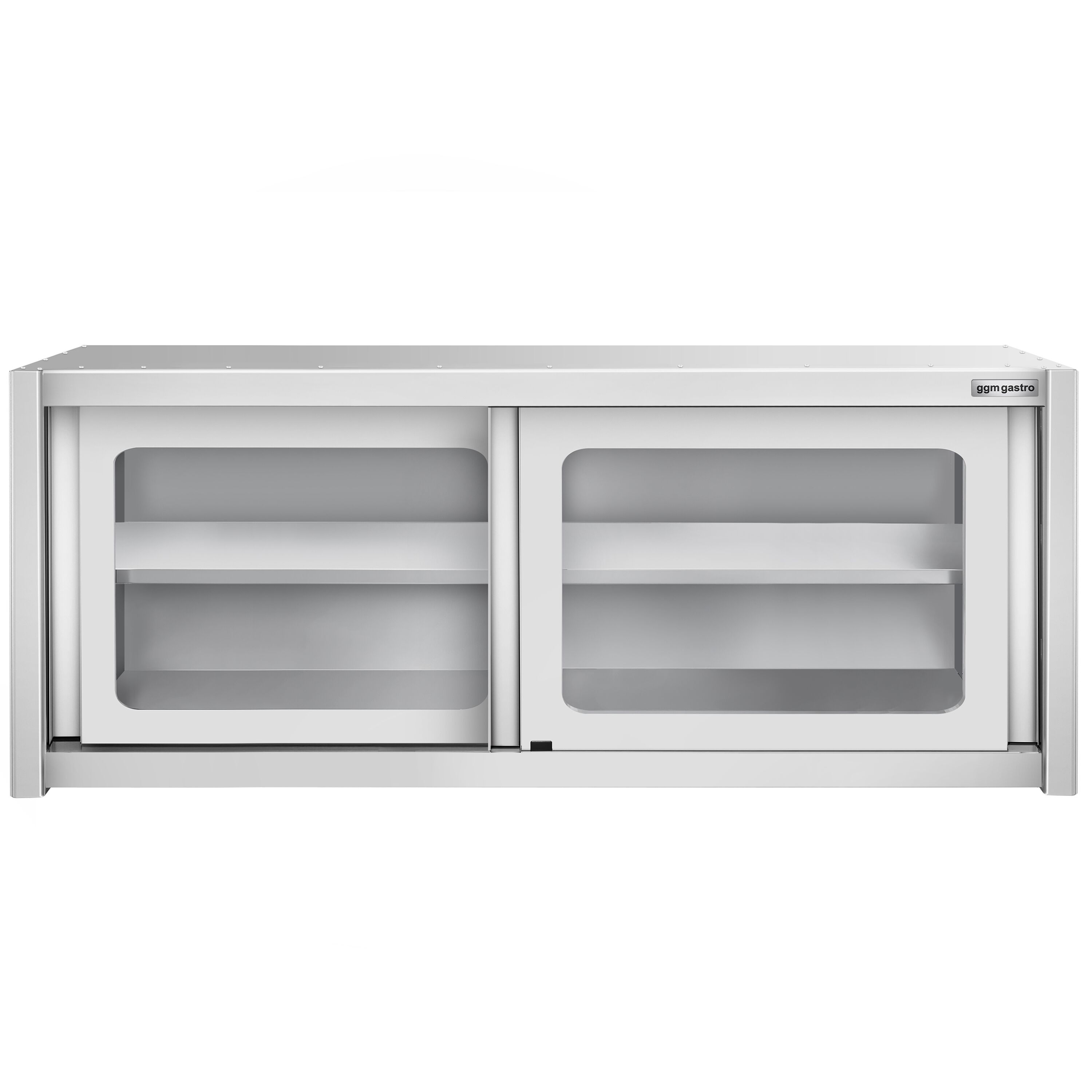 Armoire murale en acier inoxydable - 1800x400mm - avec portes coulissantes vitrées - 650mm de haut