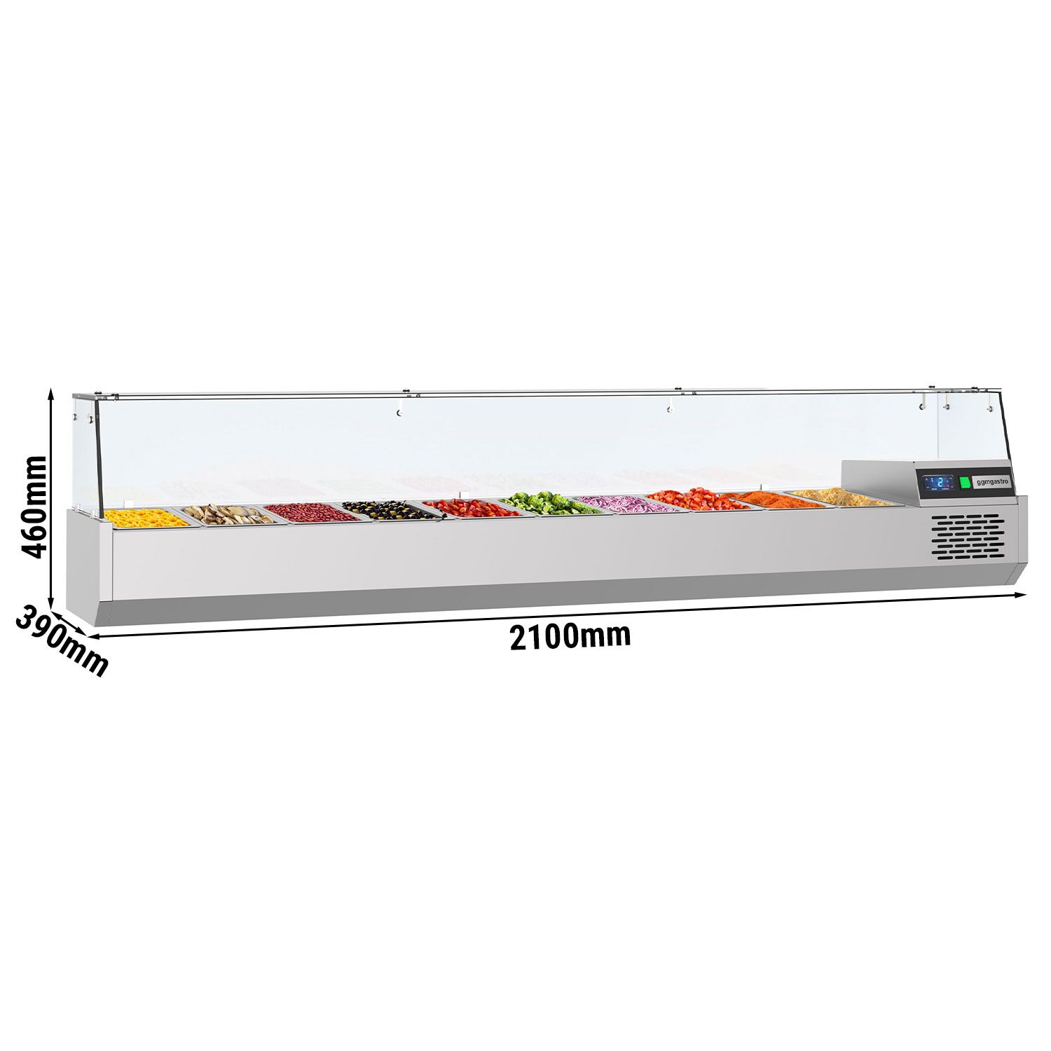 Vitrine Réfrigérée à Ingrédients PREMIUM - 2100x390mm - 10x GN 1/3