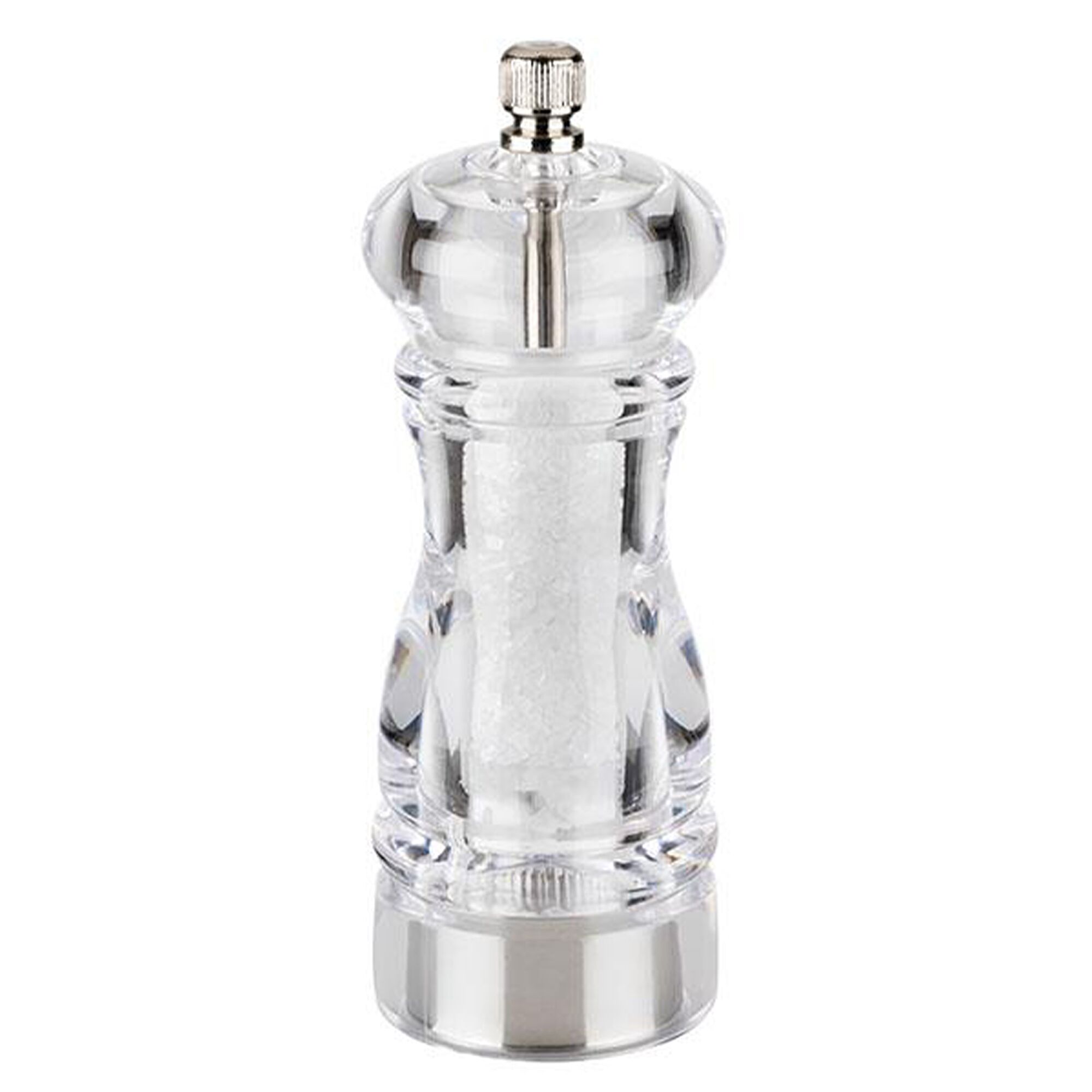 (6 pièces) Moulins à sel et à poivre – CLEARGRIND – Acrylique – Hauteur : 150 mm – Transparent