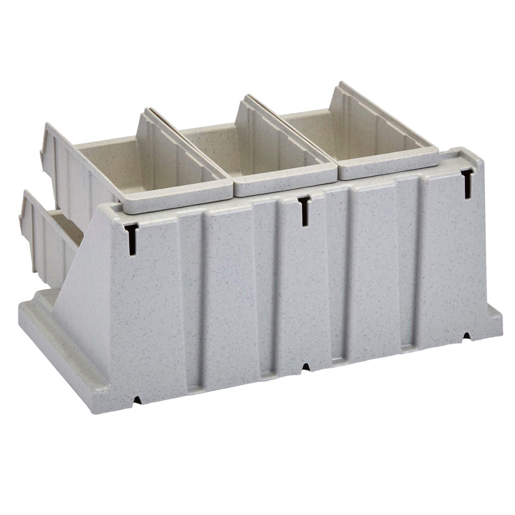 CAMBRO | Versa Organizer – Petite étagère avec 6 récipients – 511×488 mm – gris moucheté