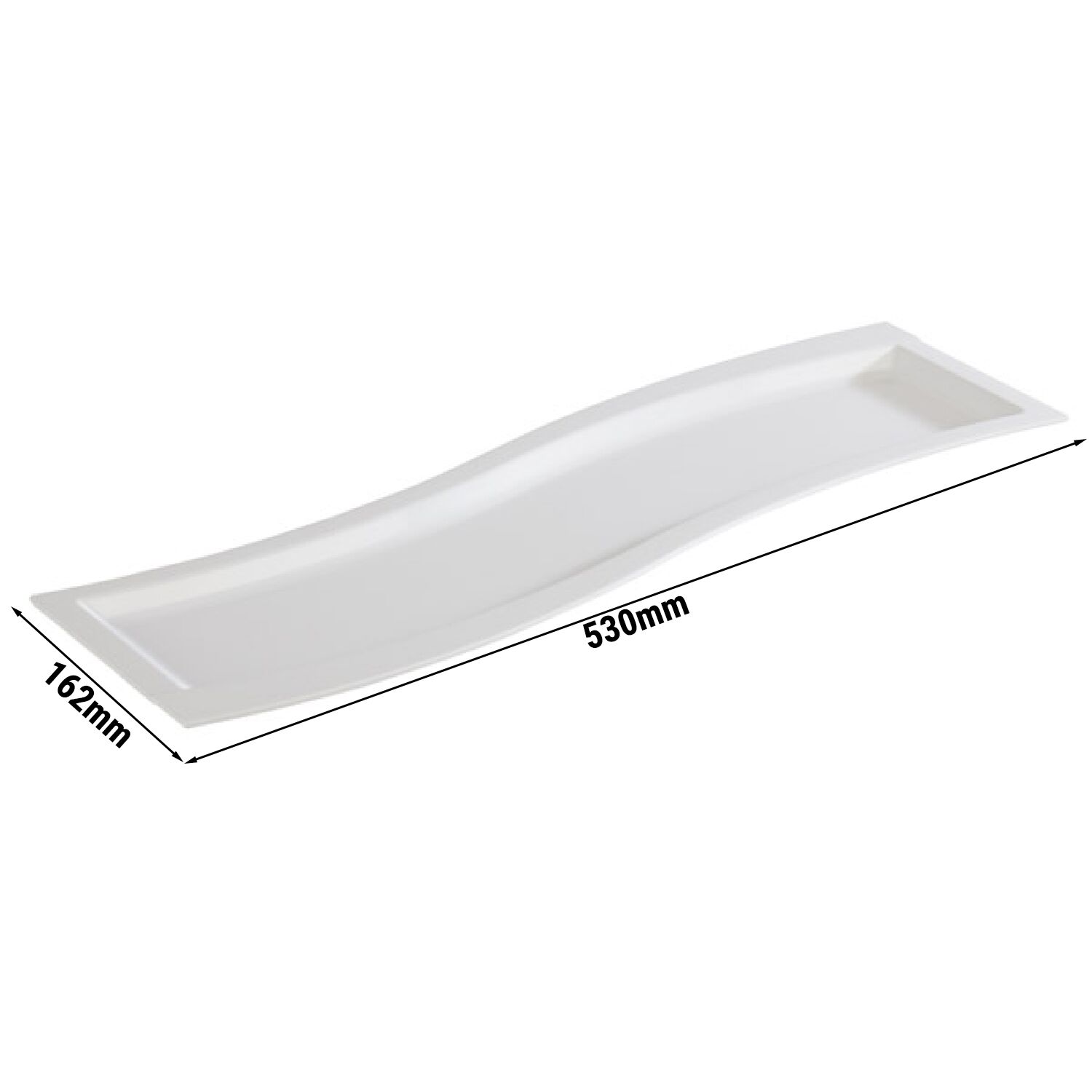 (6 pièces) Plateau GN 2/4 – SINUS – Mélamine – Hauteur : 20 mm – Blanc
