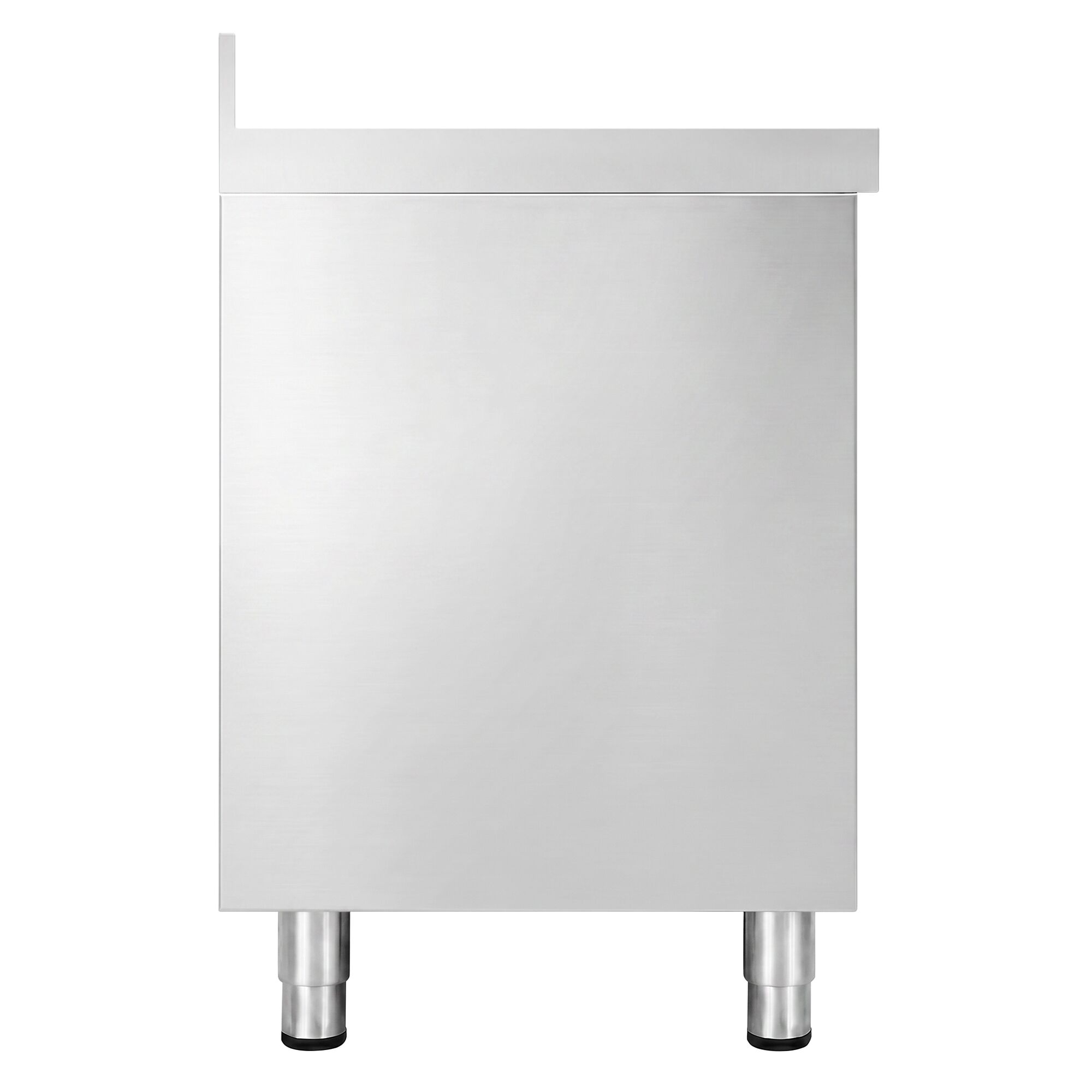 Armoire de travail en acier inoxydable PREMIUM - 1 200 x 600 mm - avec rebord - avec 2 tiroirs et une porte coulissante