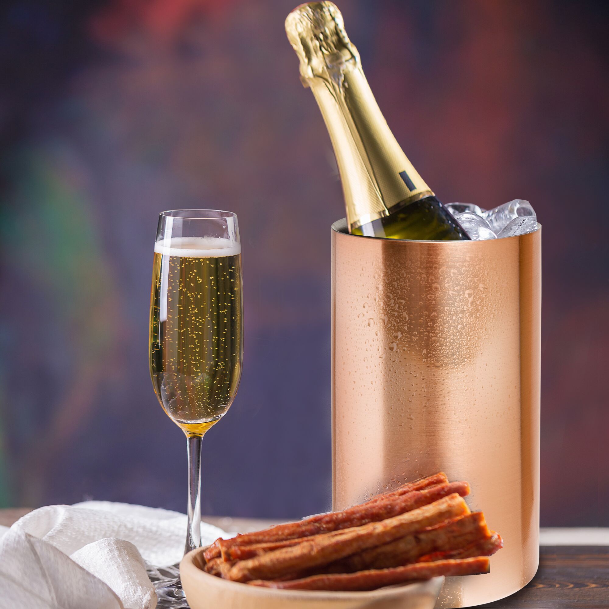 Single‑Bottle Wine & Champagne Cooler - Bar Professional - Copper - Ø120mm - Height:200mm - Copper - for 1 bottle