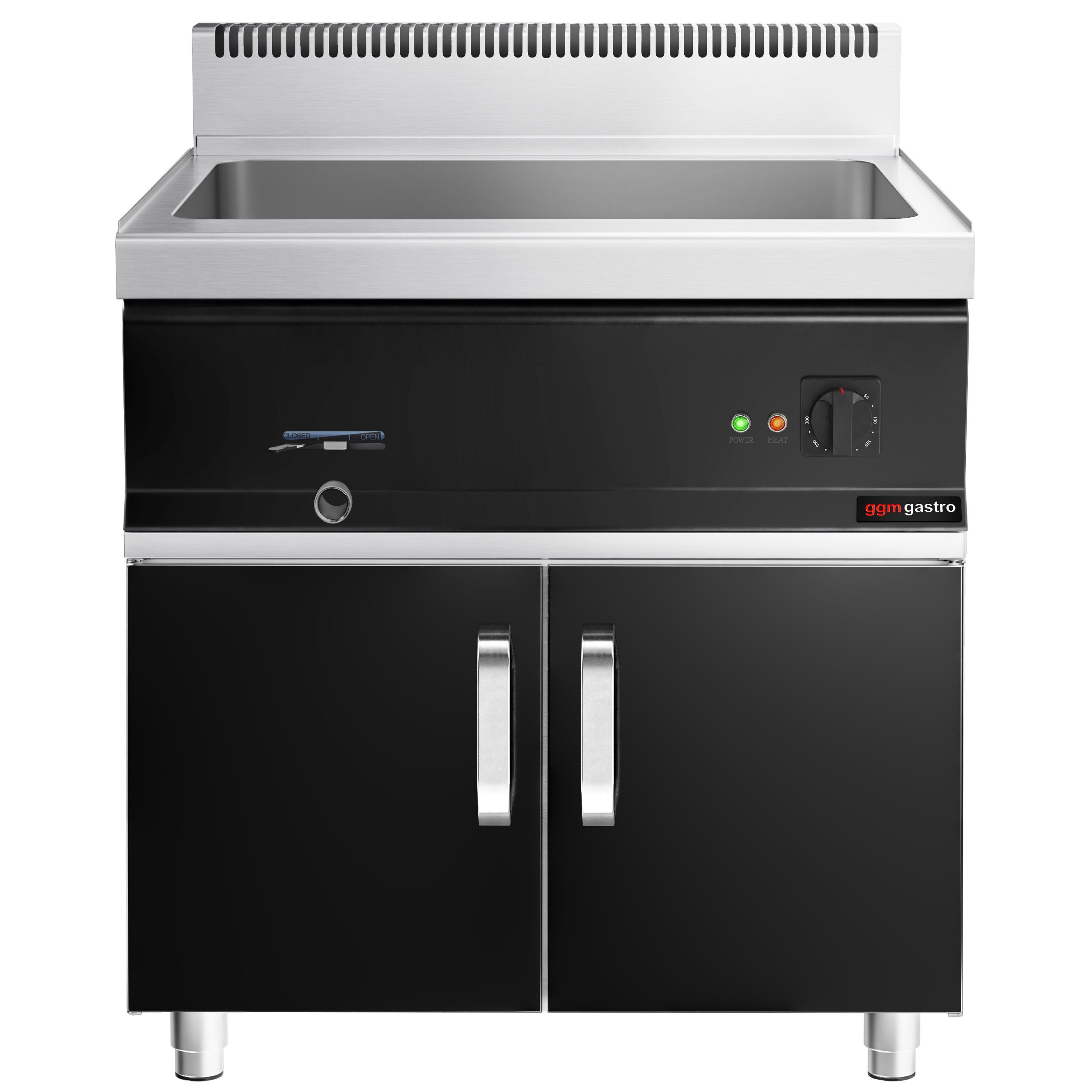 Elektro Bain-Marie - 2,4 kW - 2x GN 1/1 oder 4x GN 1/2 - inkl. Unterbau mit 2 Türen