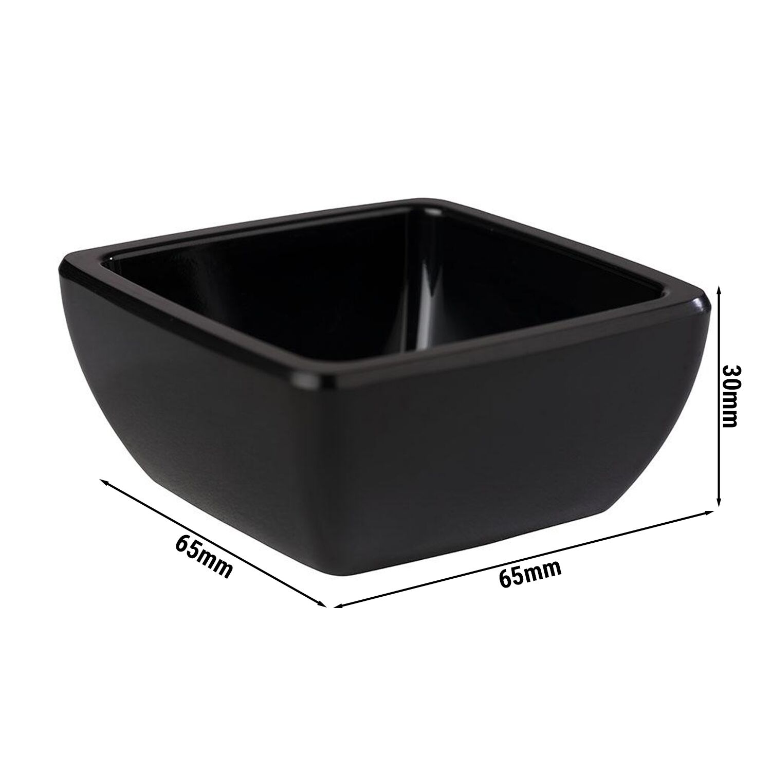 (6 pièces) Coupelles à sauce - FRIENDLY - PET - 50 ml - carré - Noir