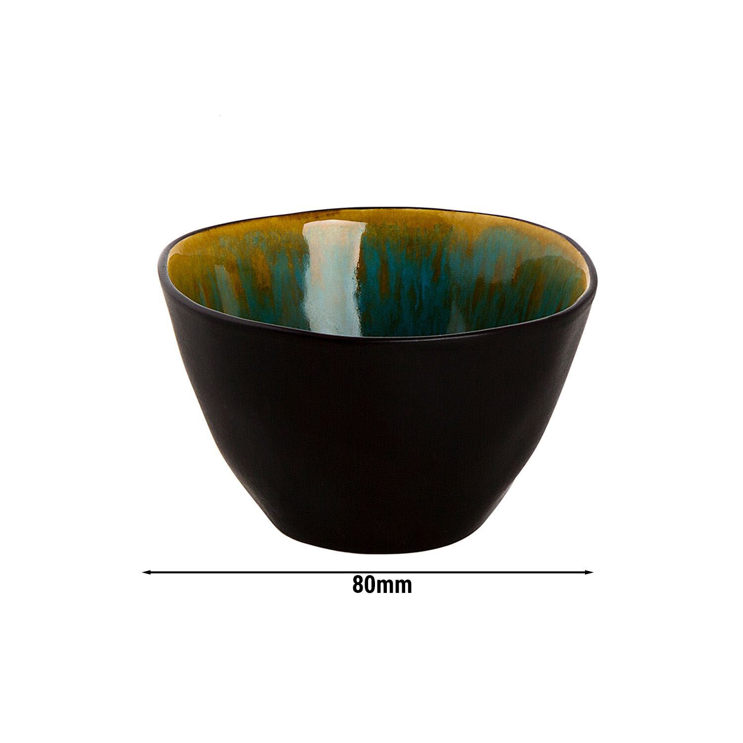 (12 pièces) LOTUS - Bol - Ø 80 mm - Turquoise/ Noir