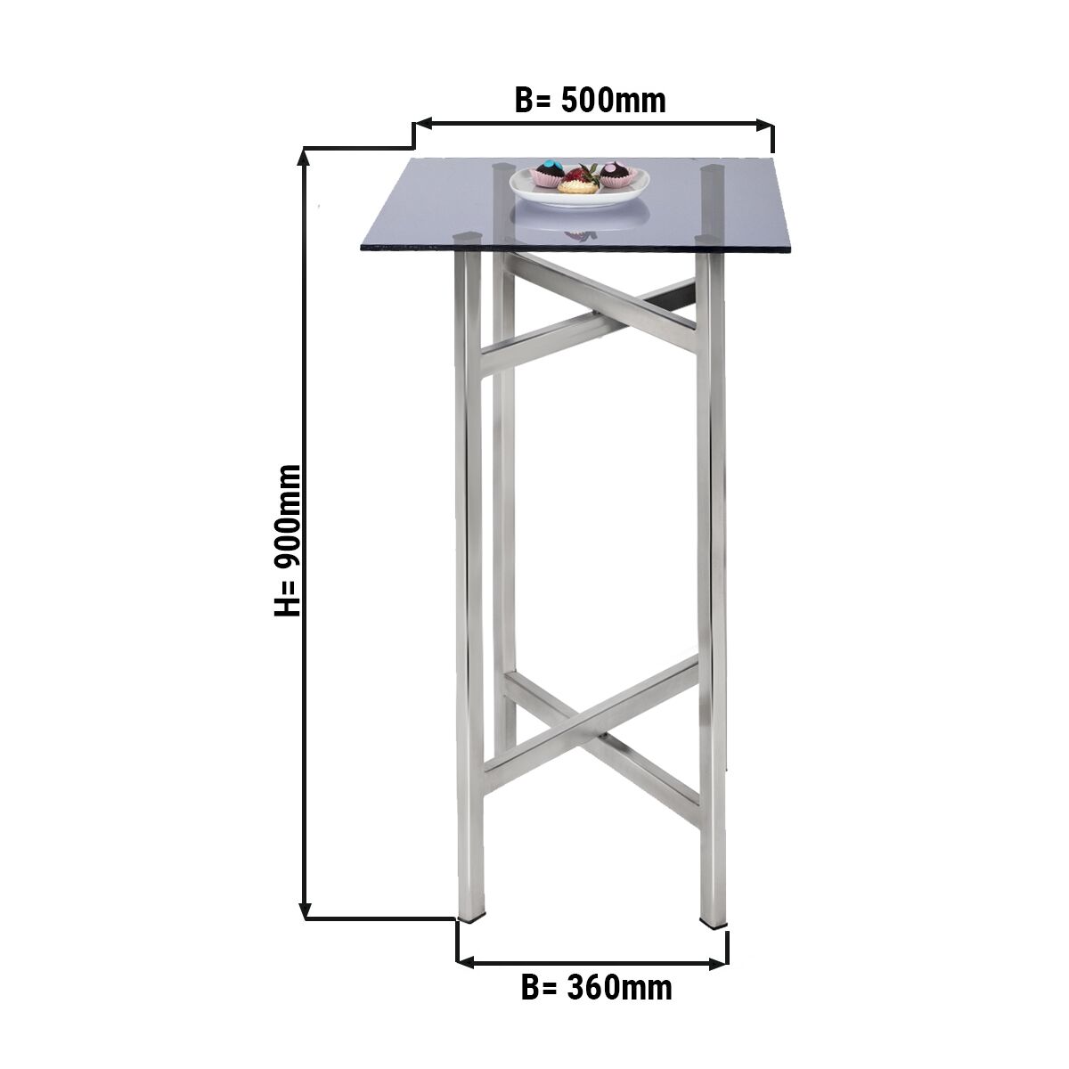 Folding Side Table - 50x50cm