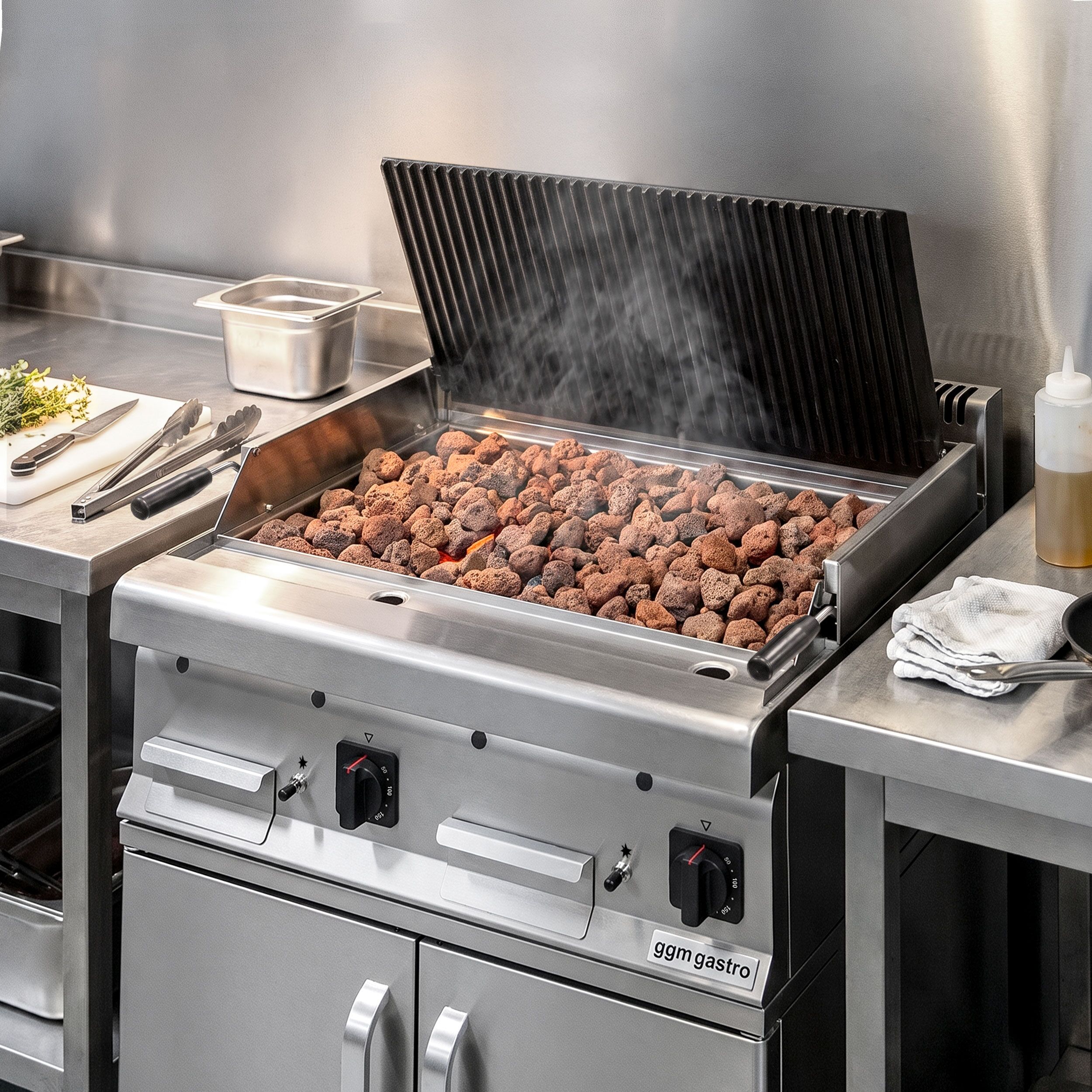 Commercial Gas Chargrill Mario 600 Series - 600mm - Countertop - 600mm Deep - Tilting Grill Grid