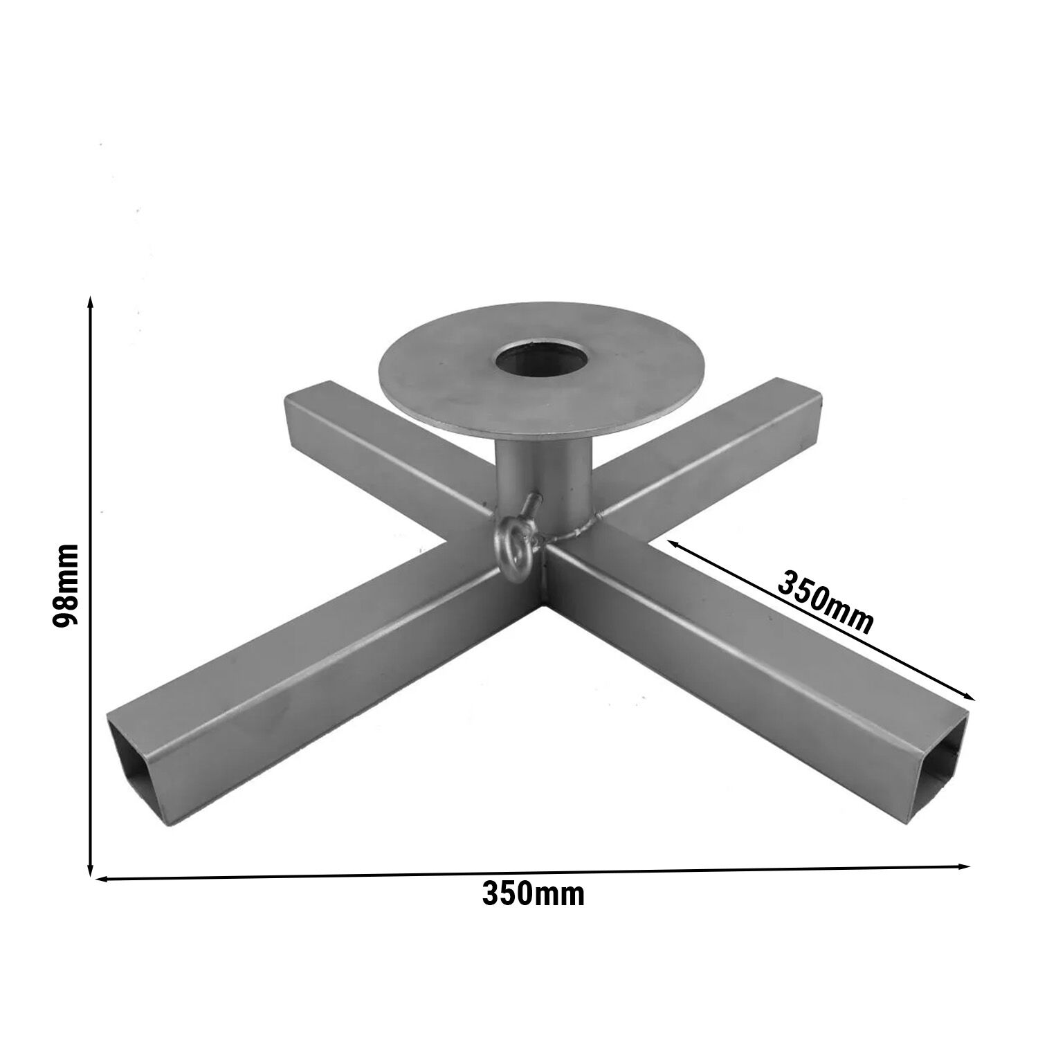 Postolje za ražanj - 350x350x98 mm | prihvat ražnja do Ø 30 mm - nehrđajući čelik | ražanj se može fiksirati | jednostavna montaža | demontažno - za doner/gyros roštilje - kompatibilno s DUI6R, DUI8R, DUI10R