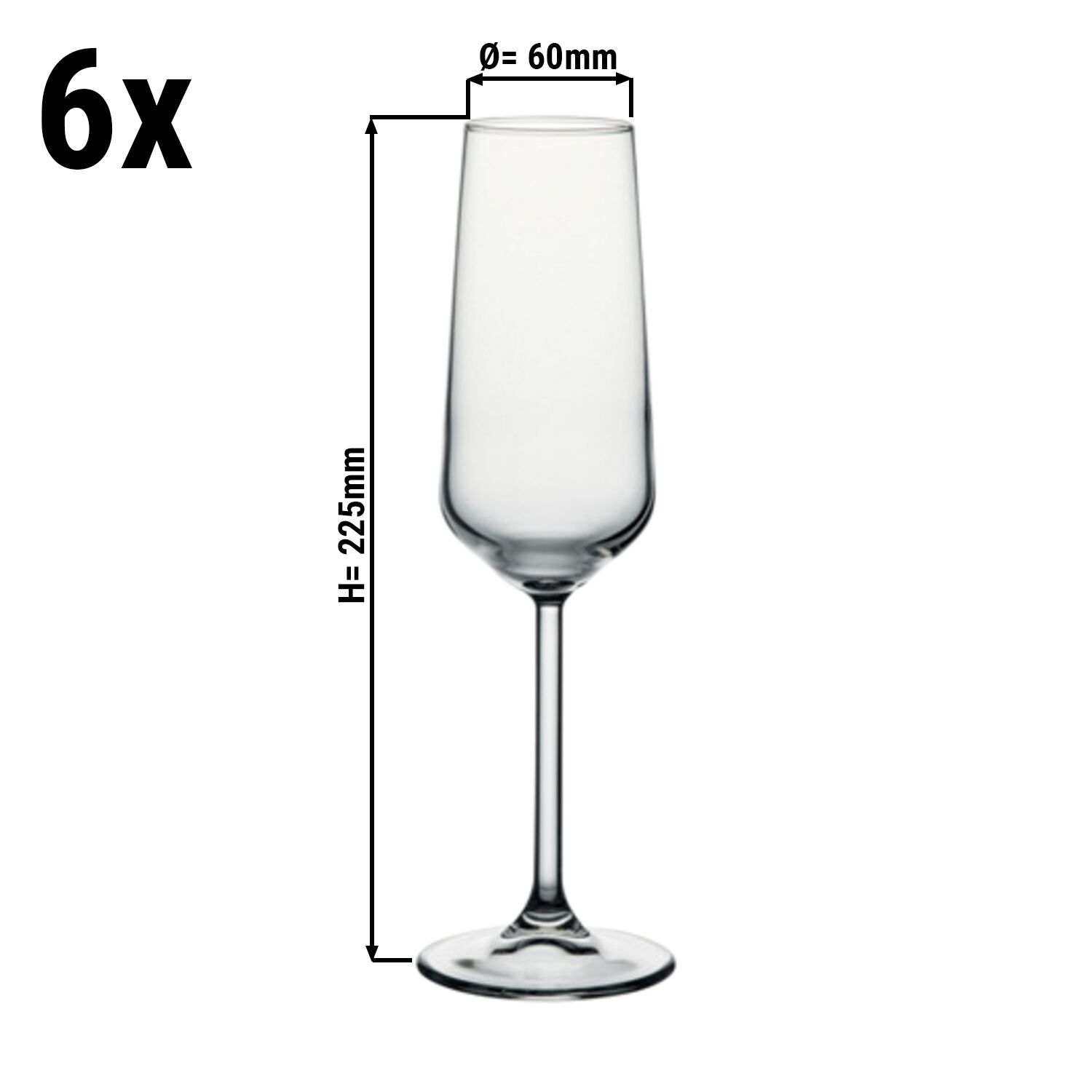 (6 Stück) Sektglas - ALLEGRA - 195ml - Transparent