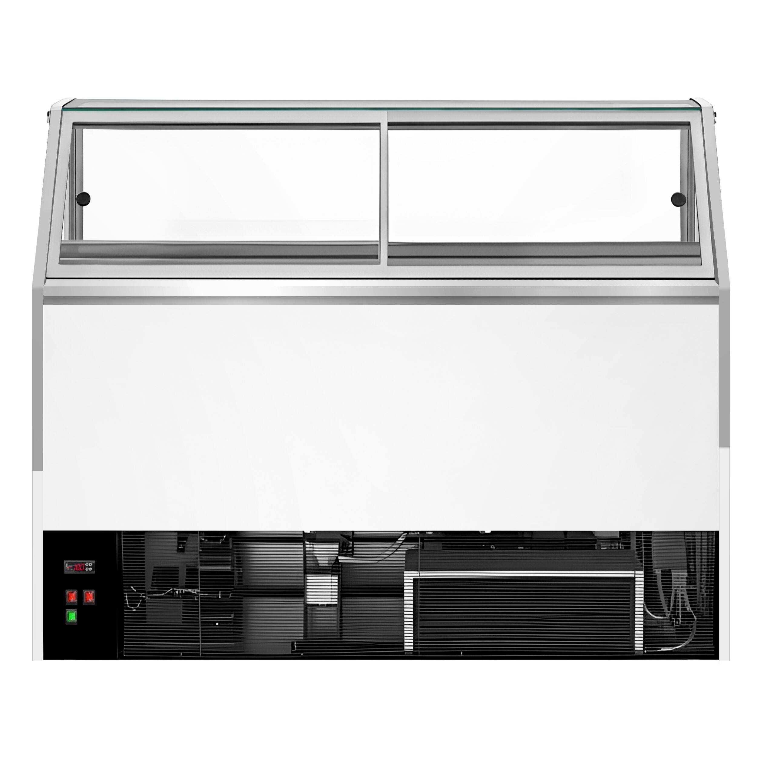 Vitrine à glace THEO – 1730 mm – refroidissement ventilé – pour 18 bacs à glace de 5 litres – Blanc