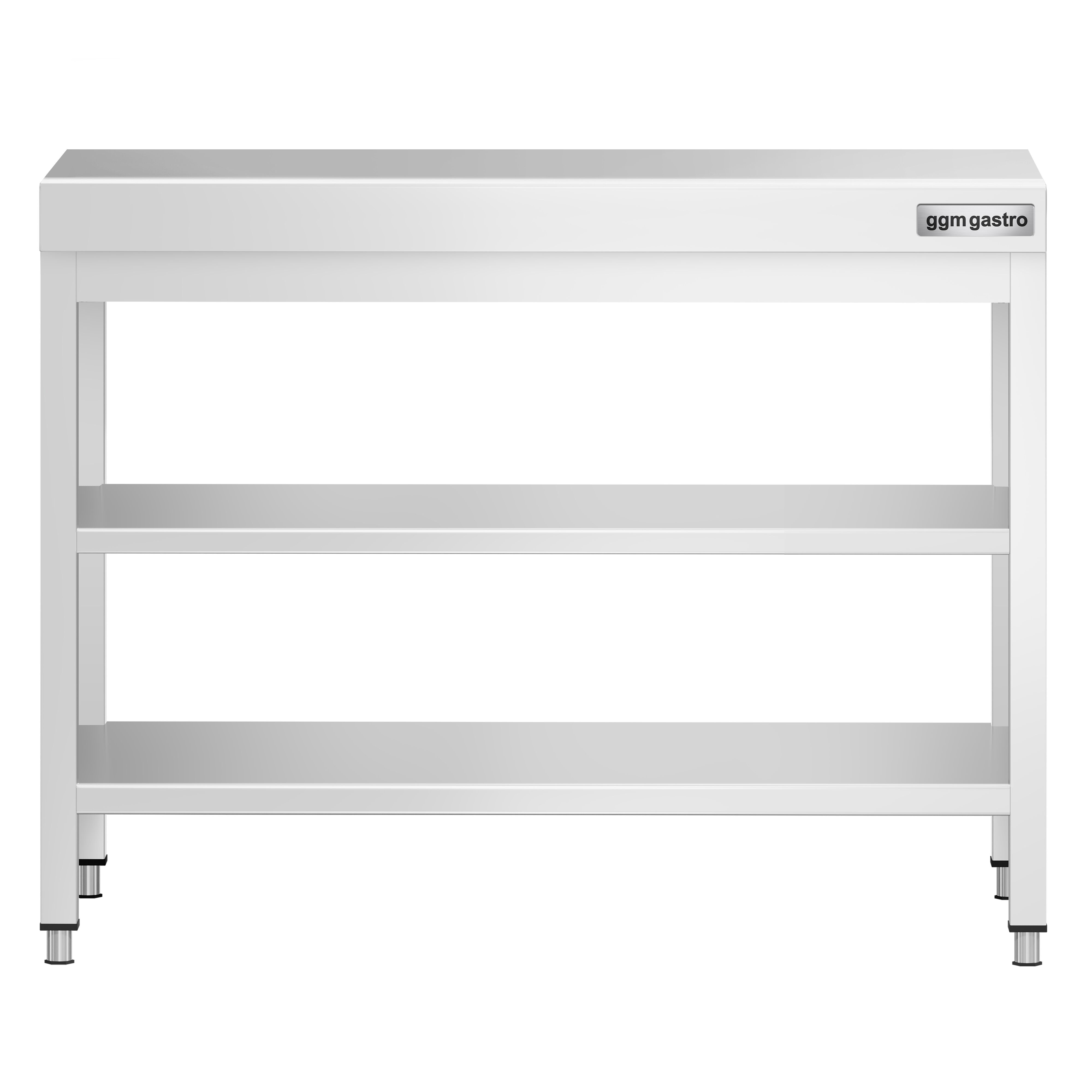Table de travail inox PREMIUM - 800 x 600 mm - avec tablette inférieure & Tablette intermédiaire
