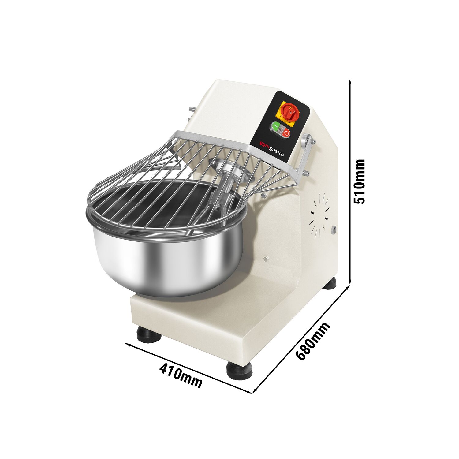 Pétrin à Pâte / Pétrin à spirale - 20 Litres / 10 kg - avec Cuve Fixe - 400 V