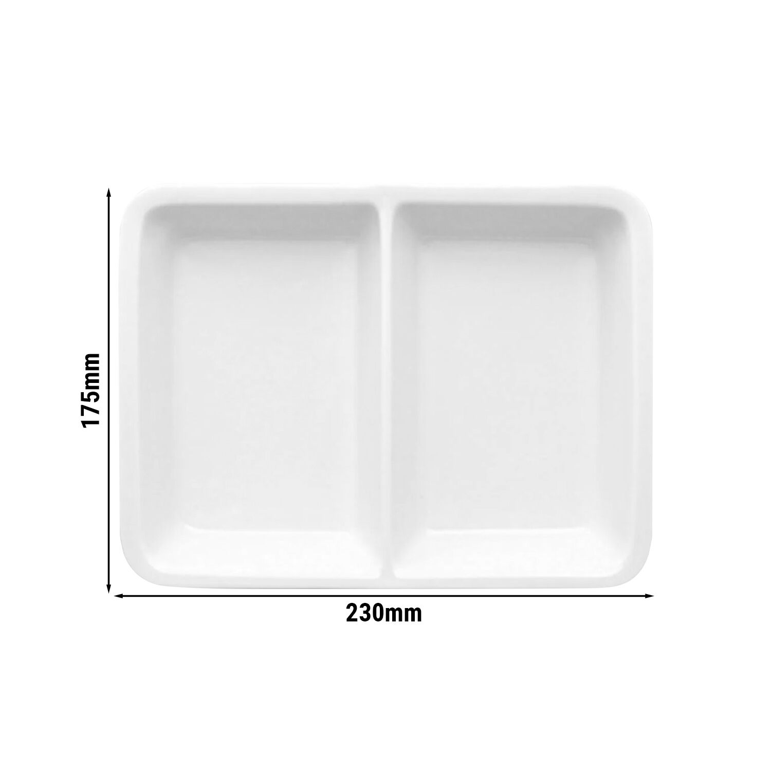 (12 pièces) THERMO FUTURE BOX | Assiette Menu - Rectangulaire - 2 Compartiments - Blanc