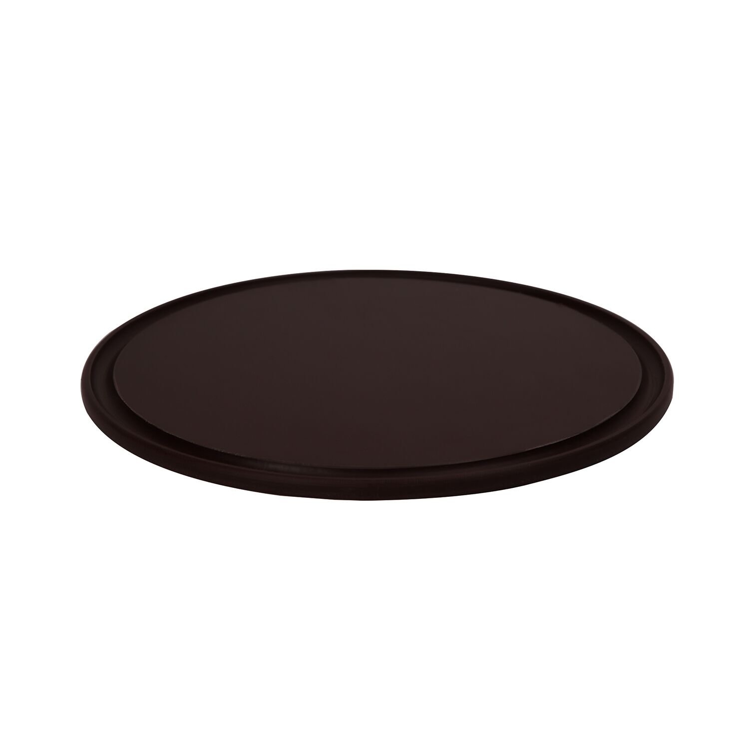 (12 Pièces) Assiette à Pizza - Polyéthylène - Ø 340 mm - Avec Rainure à Jus - Marron