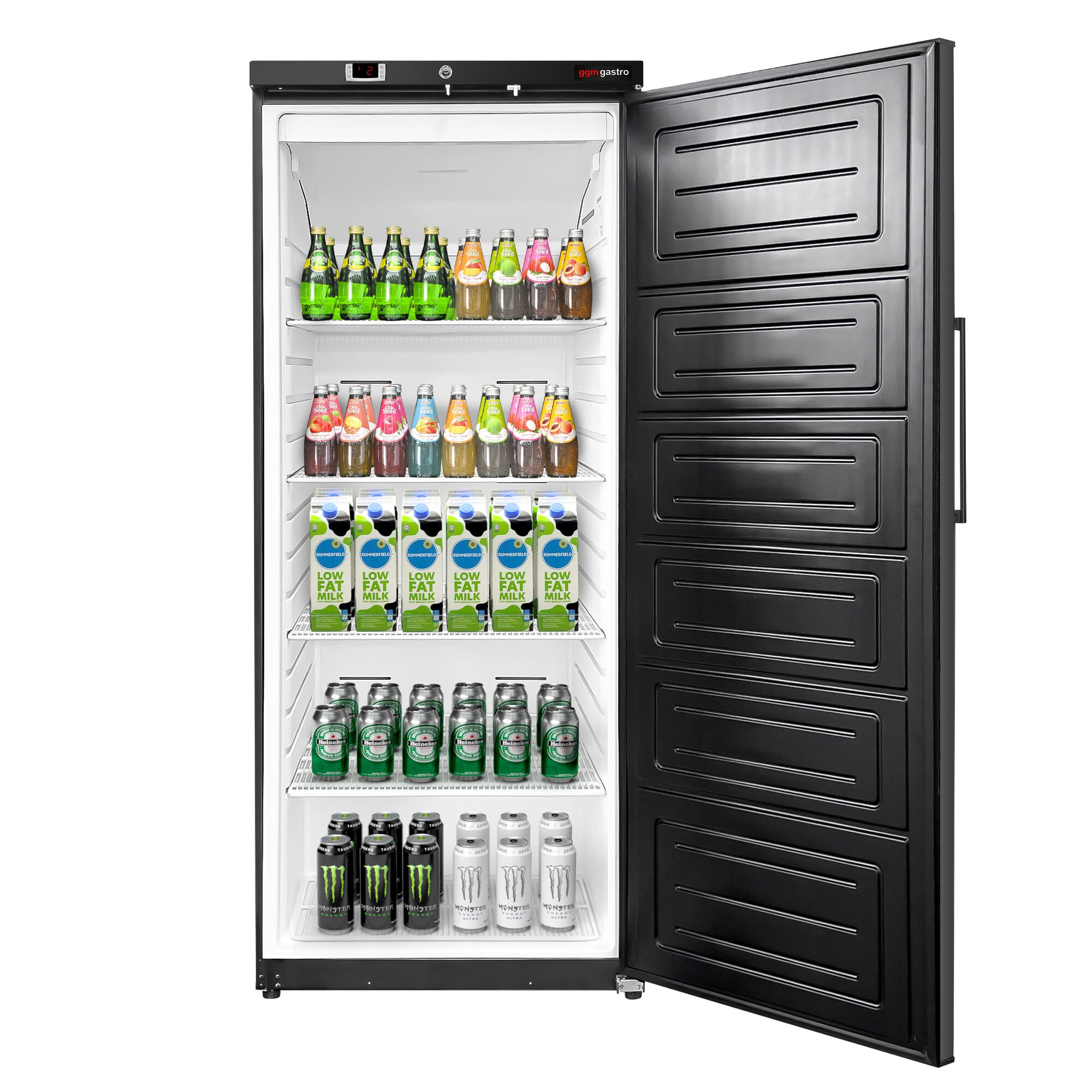 Réfrigérateur de stockage ECO – 400 litres – avec 1 porte – intérieur de la porte en plastique – Noir