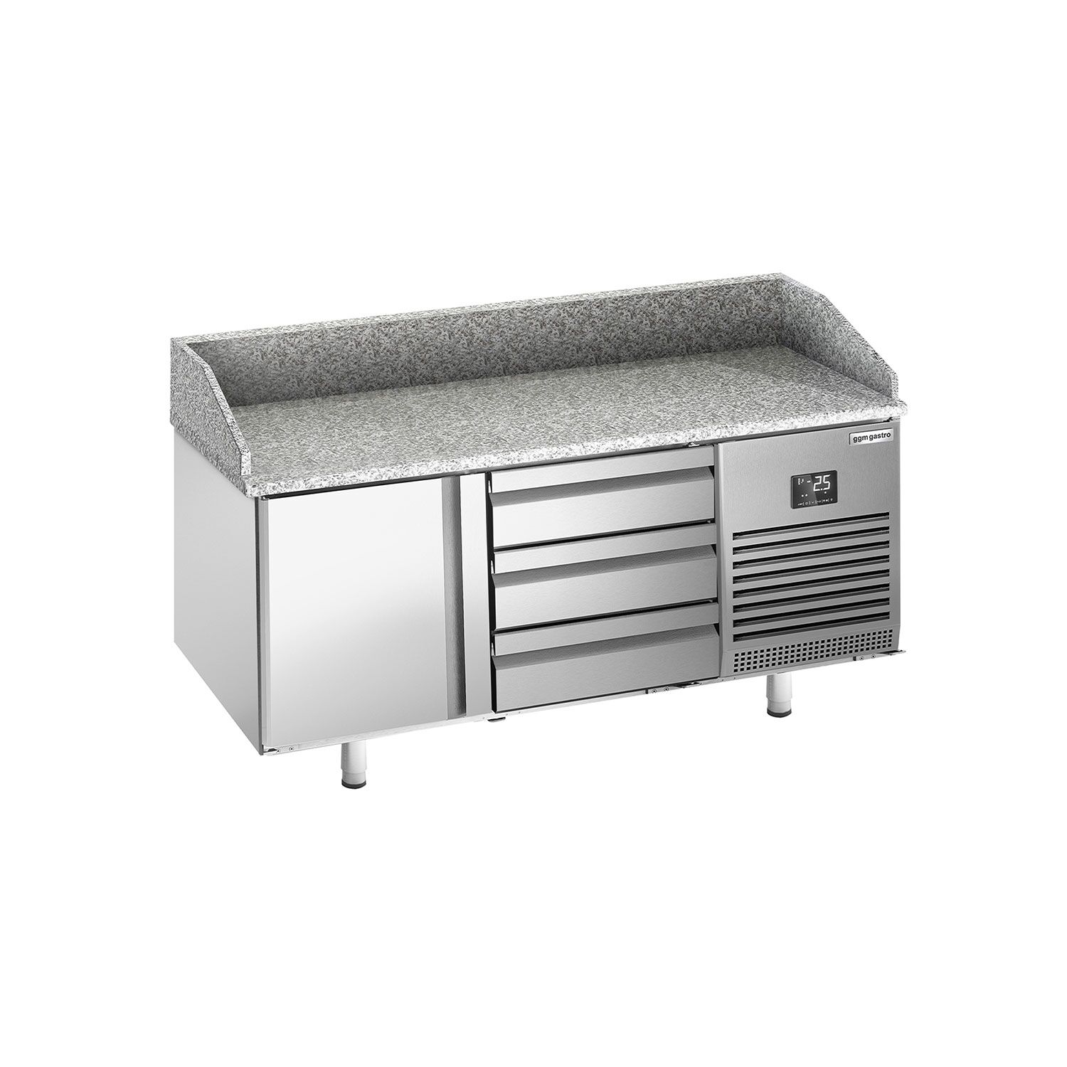 Table réfrigérée à pizza Premium PLUS - 1490 x 700 mm - avec 1 porte et 3 tiroirs