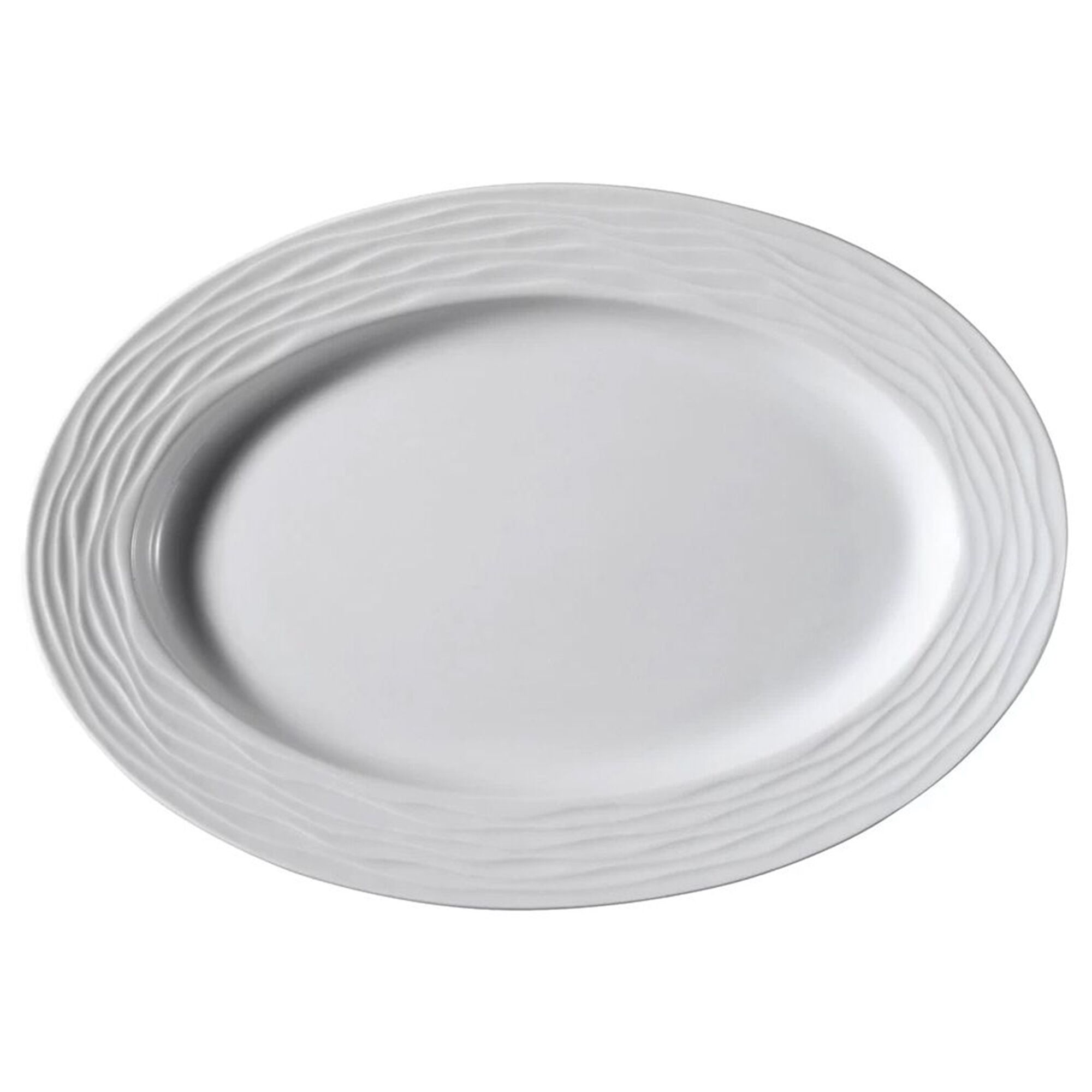(6 pièces) SEA WAVE - Plat / Assiette à Döner - Ovale - Longueur : 350 mm - Blanc