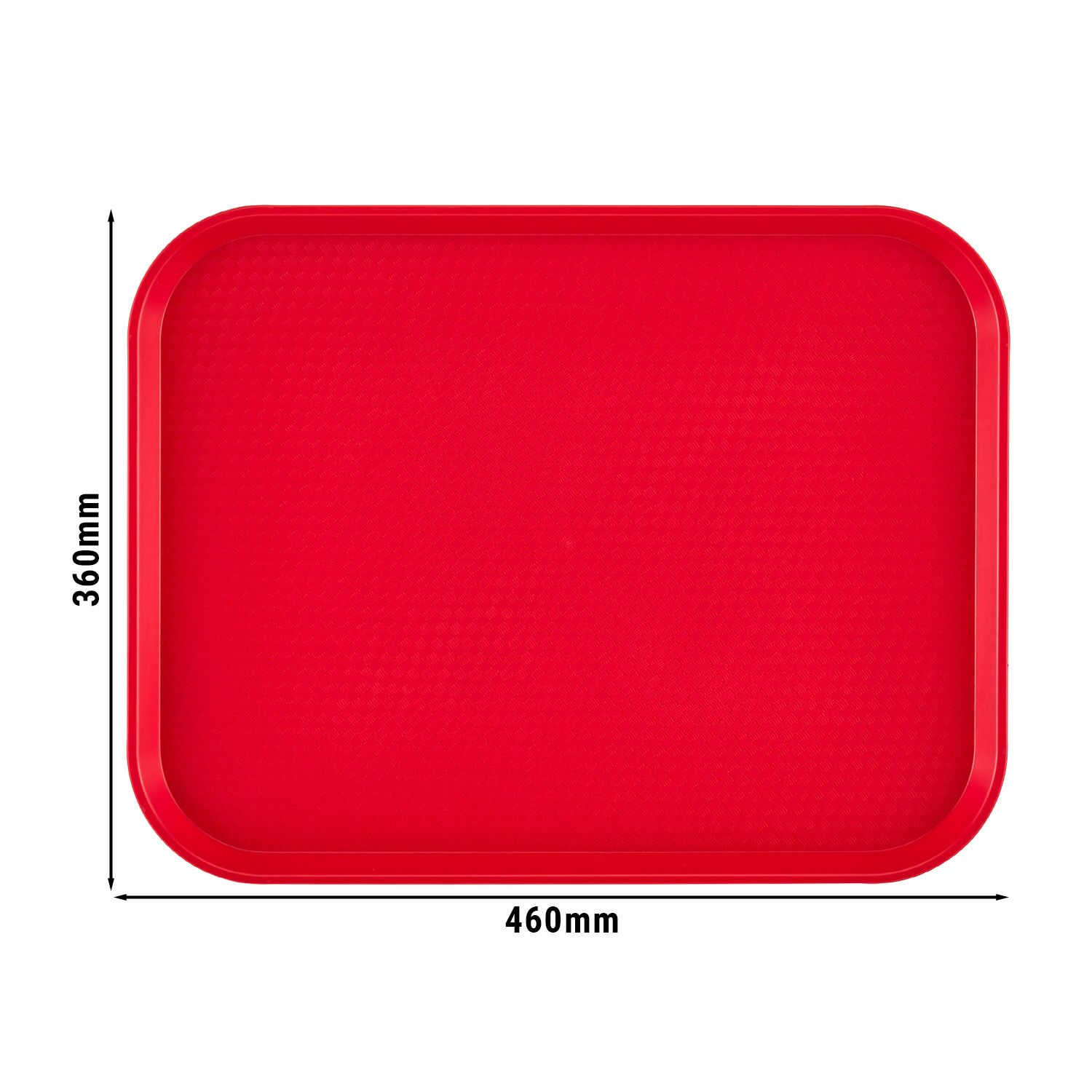 (12 pièces) CAMBRO | Plateau fast food – rectangulaire – 360×460 mm – profil haut – Rouge