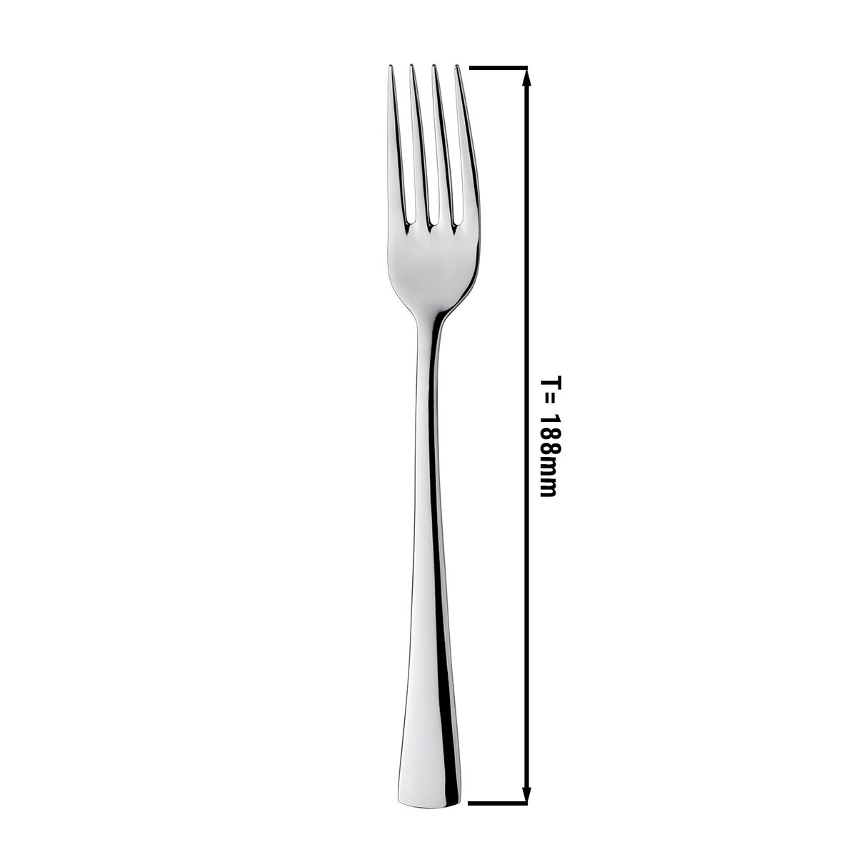 (12 pcs) Fourchette de menu Alessandra - Acier inoxydable 18/10 - 188mm - 12 pièces