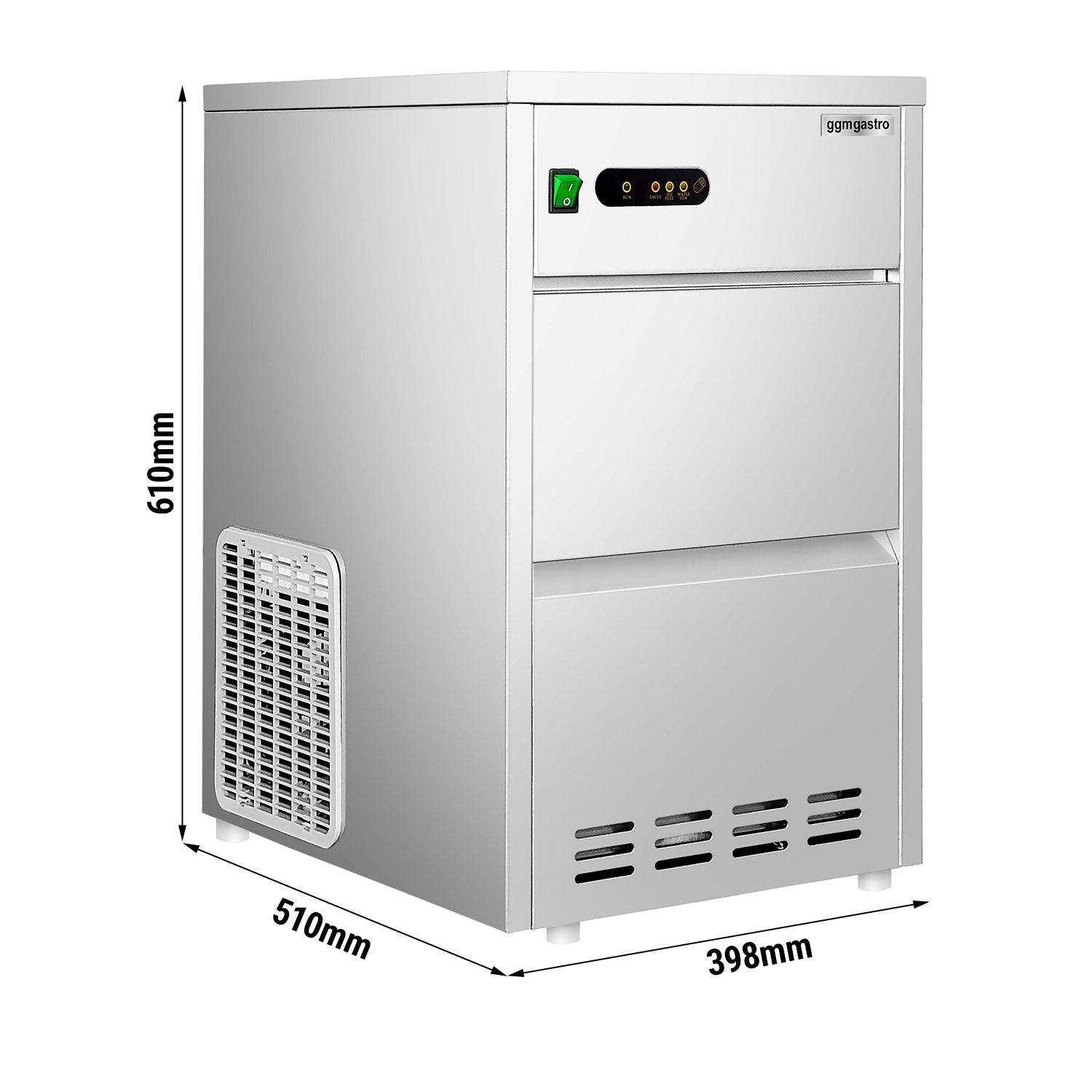 Machine à glaçons - Cylindre creux - 28 kg/24 h
