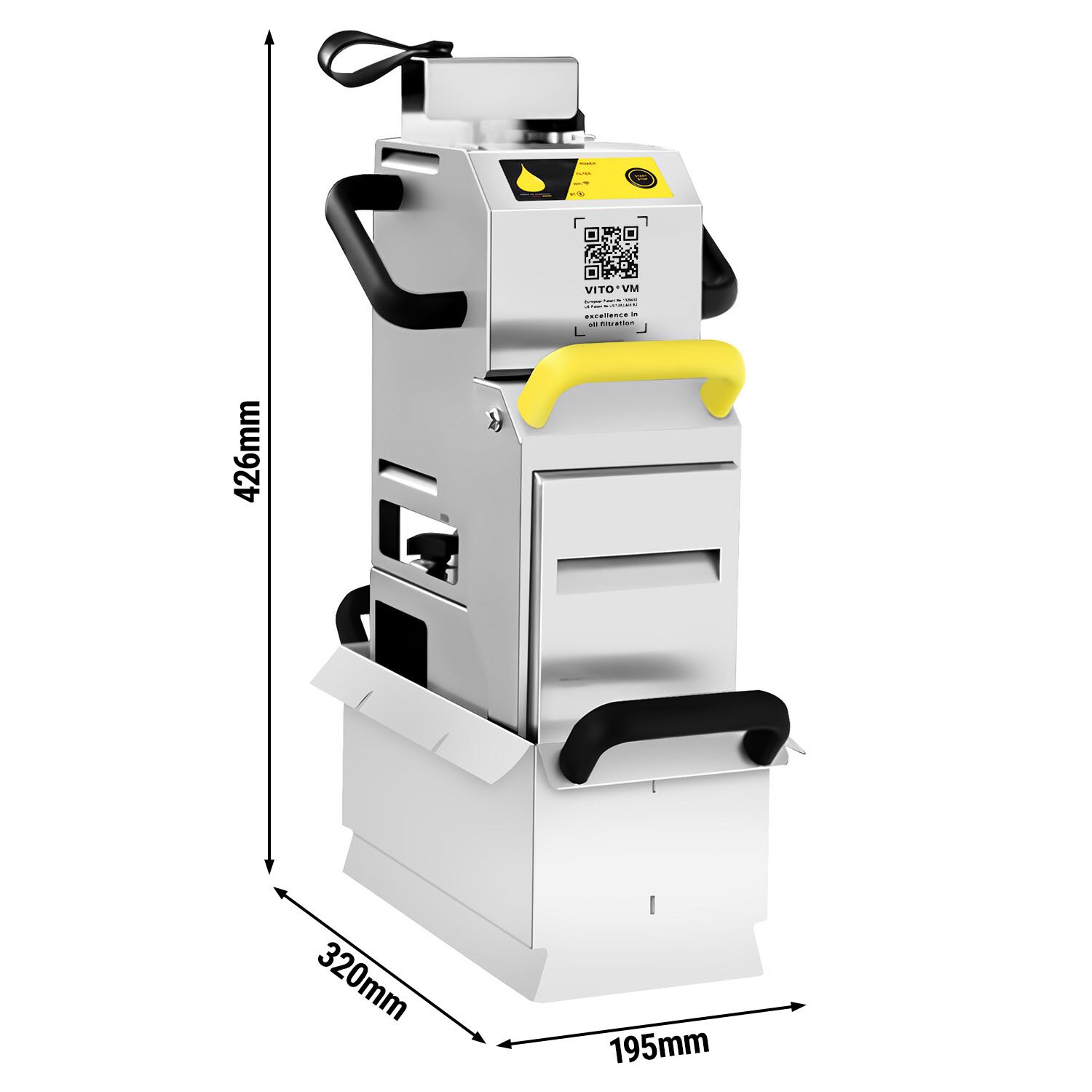 VITO | Commercial Portable Deep Fryer Oil Filter - 60 L/min - for fryers up to 20 L