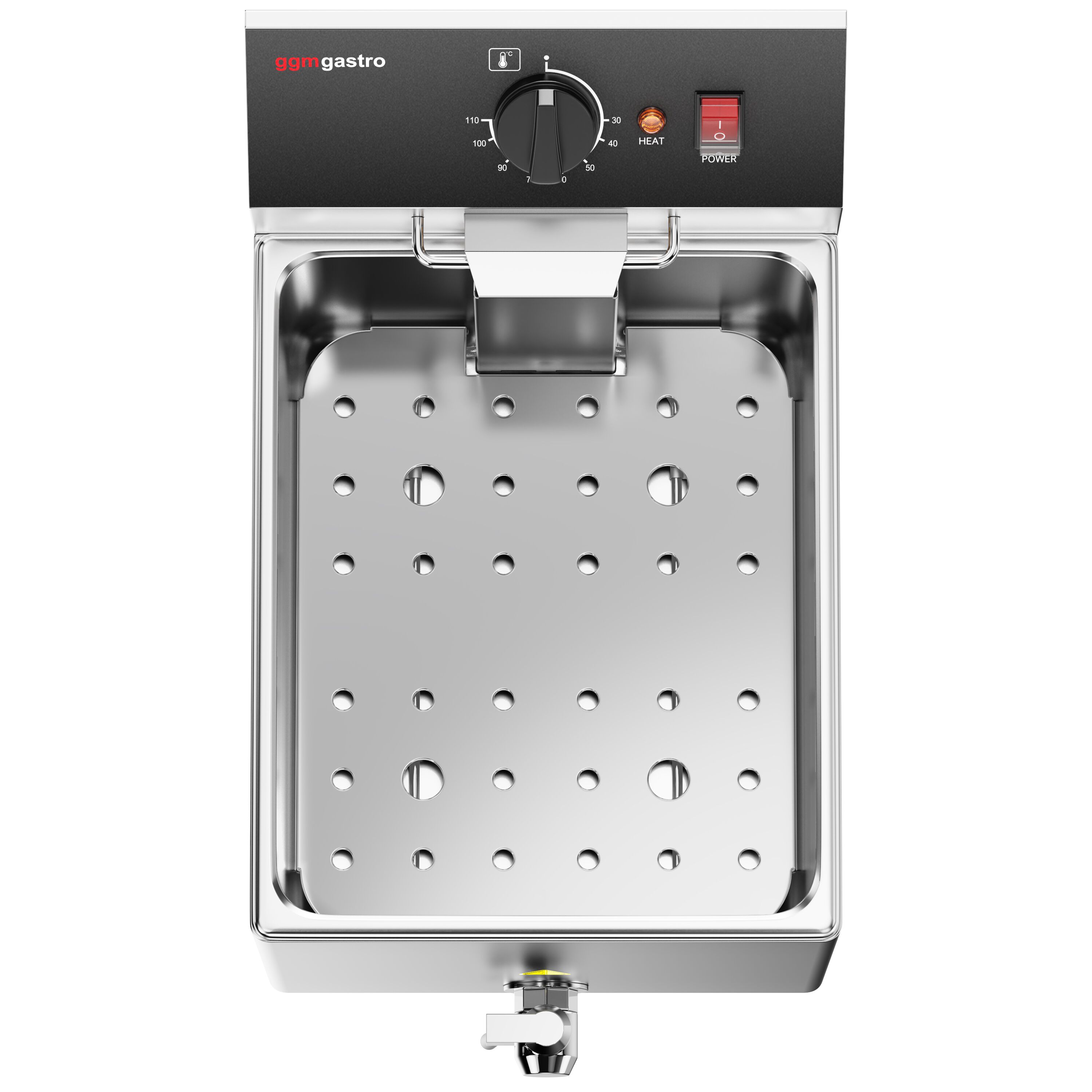 Cuiseur à pâtes électrique – 8 L – 3,25 kW – avec robinet de vidange – incl. 4 paniers