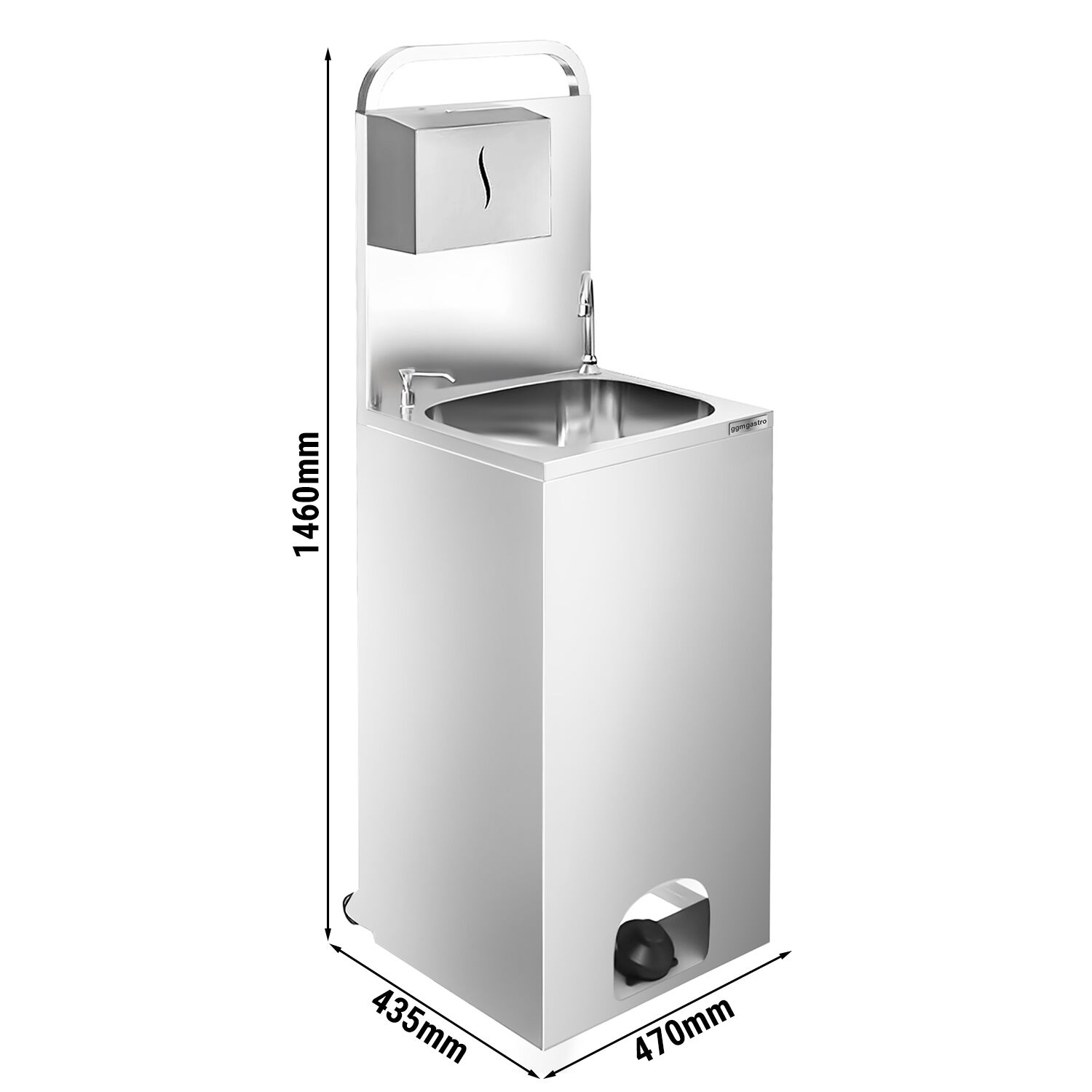 Lave-mains autonome - inox - avec distributeur de savon & de serviettes en papier