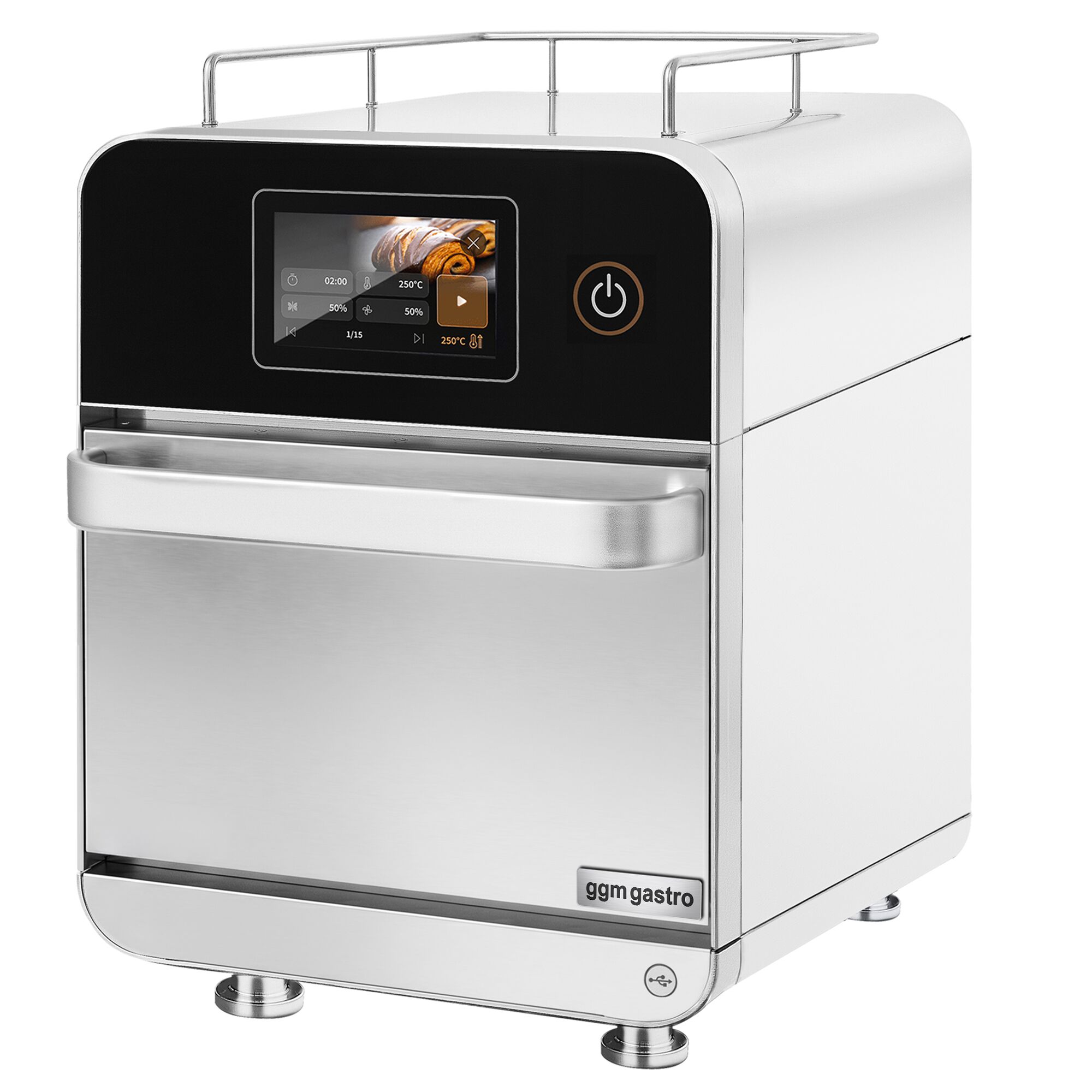 Speedofen - 3,5 kW - Silber - mit Heißluft & Mikrowellenfunktion - 18 Liter - 7-Zoll-Touchscreen