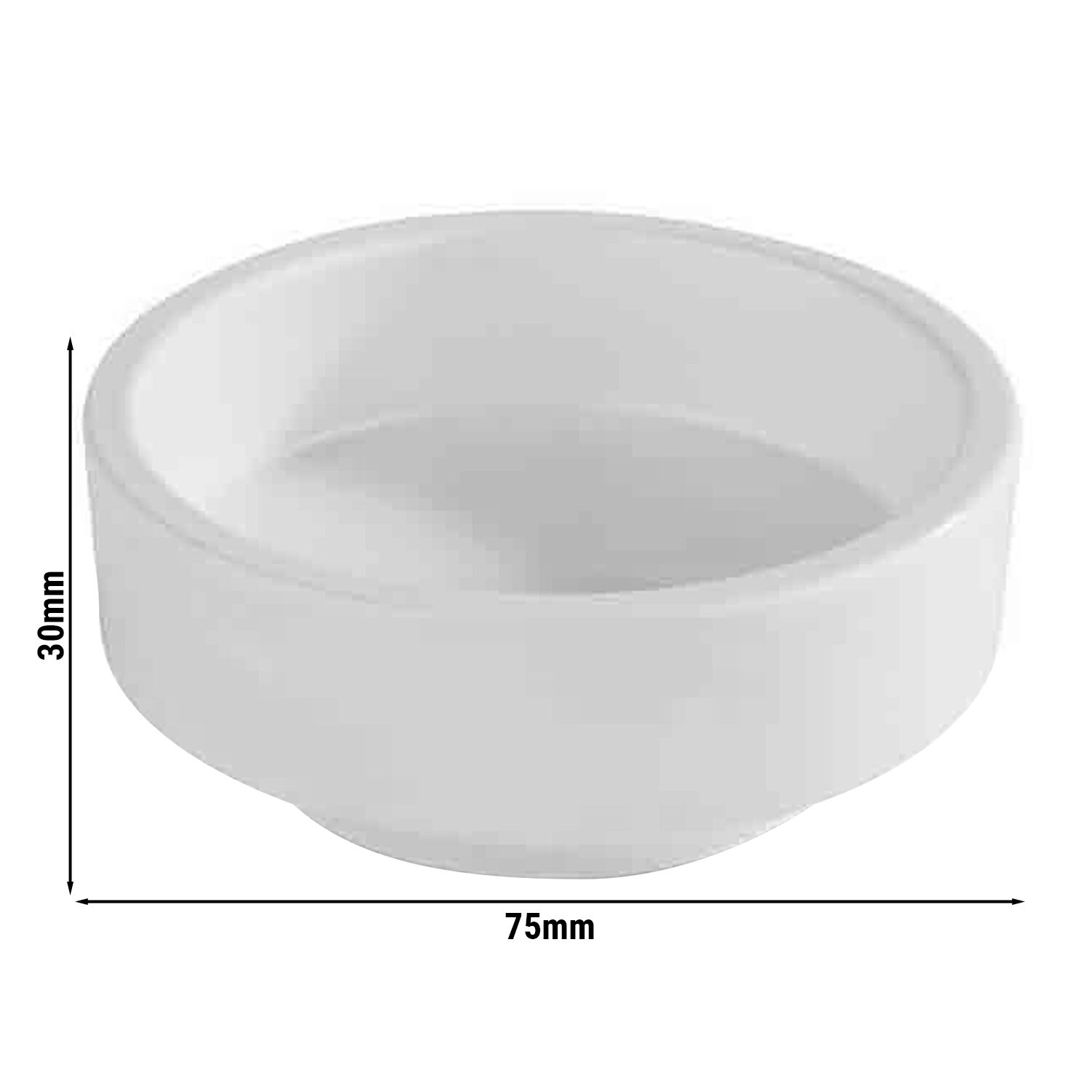 (6 pcs) Coupe - ASIA PLUS - Mélamine - Ø 75mm - Profondeur : 30mm - 40ml - Blanc