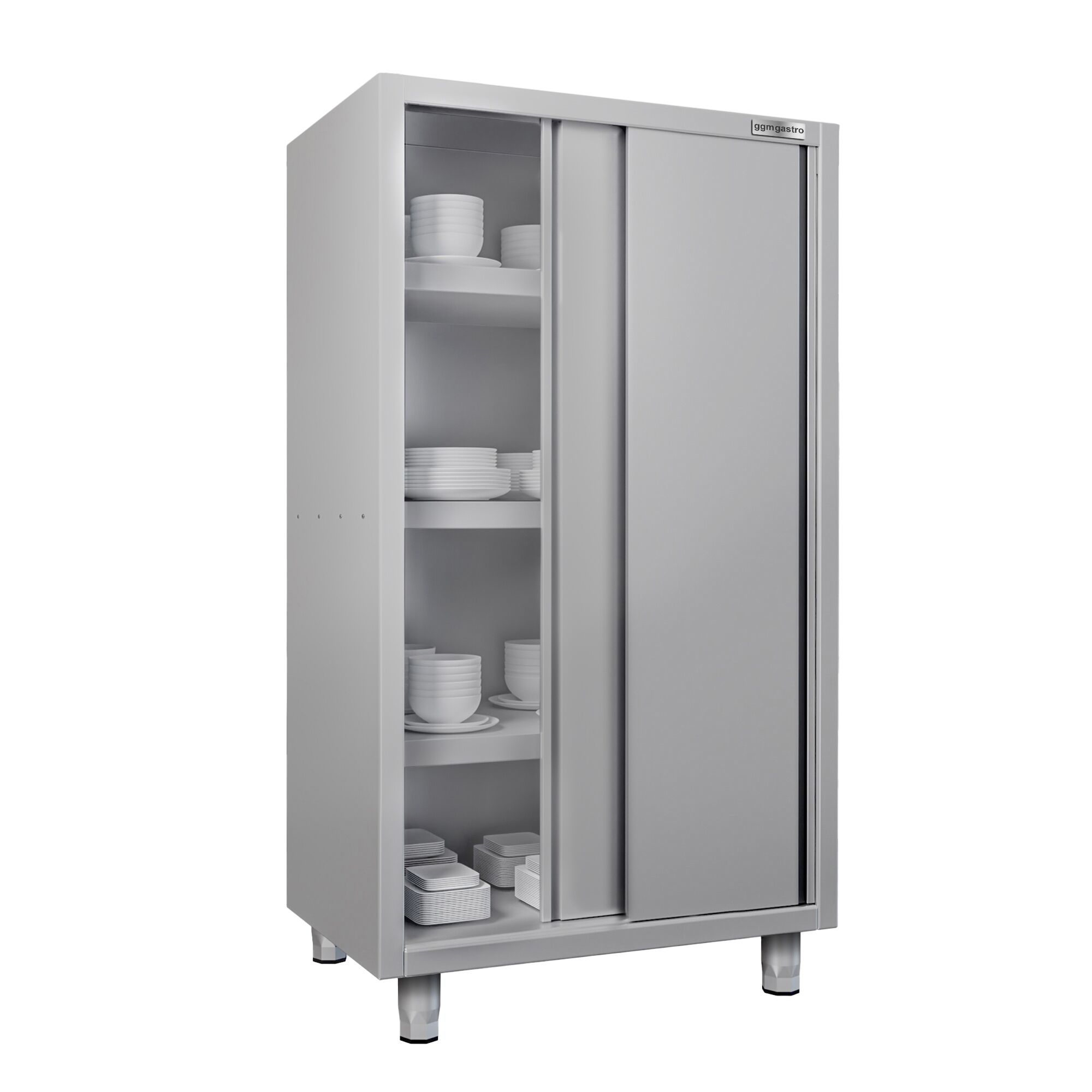 Armoire haute en inox ECO - 1200x700mm - 2 portes coulissantes - Hauteur: 1800mm