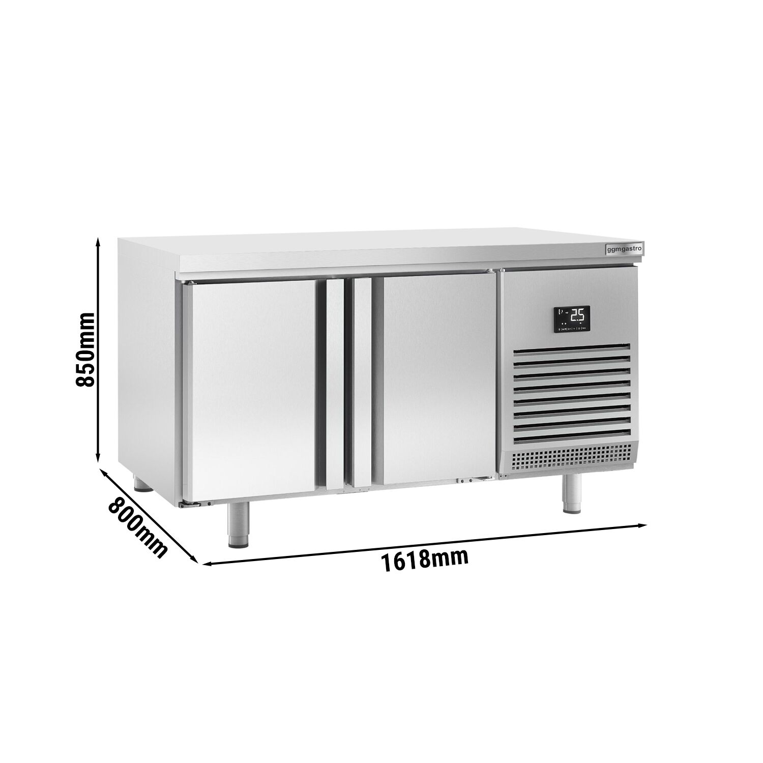 Table réfrigérée de boulangerie Premium PLUS - 1618x800 mm - avec portes des deux côtés