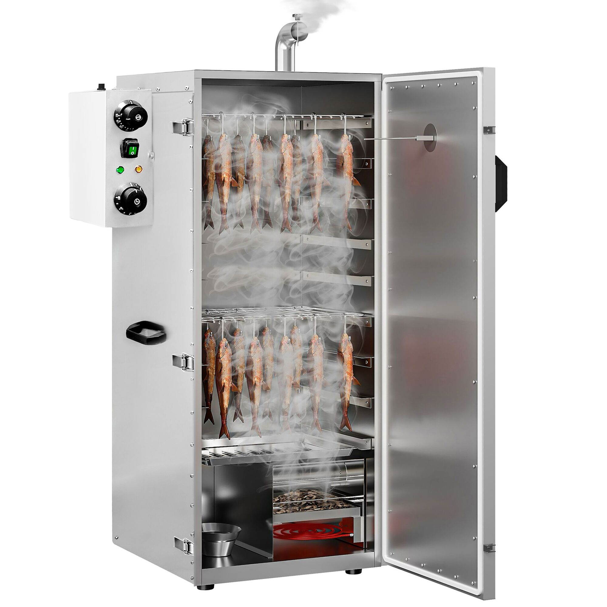 Fumoir électrique professionnel - avec 8 grilles - 450x490mm