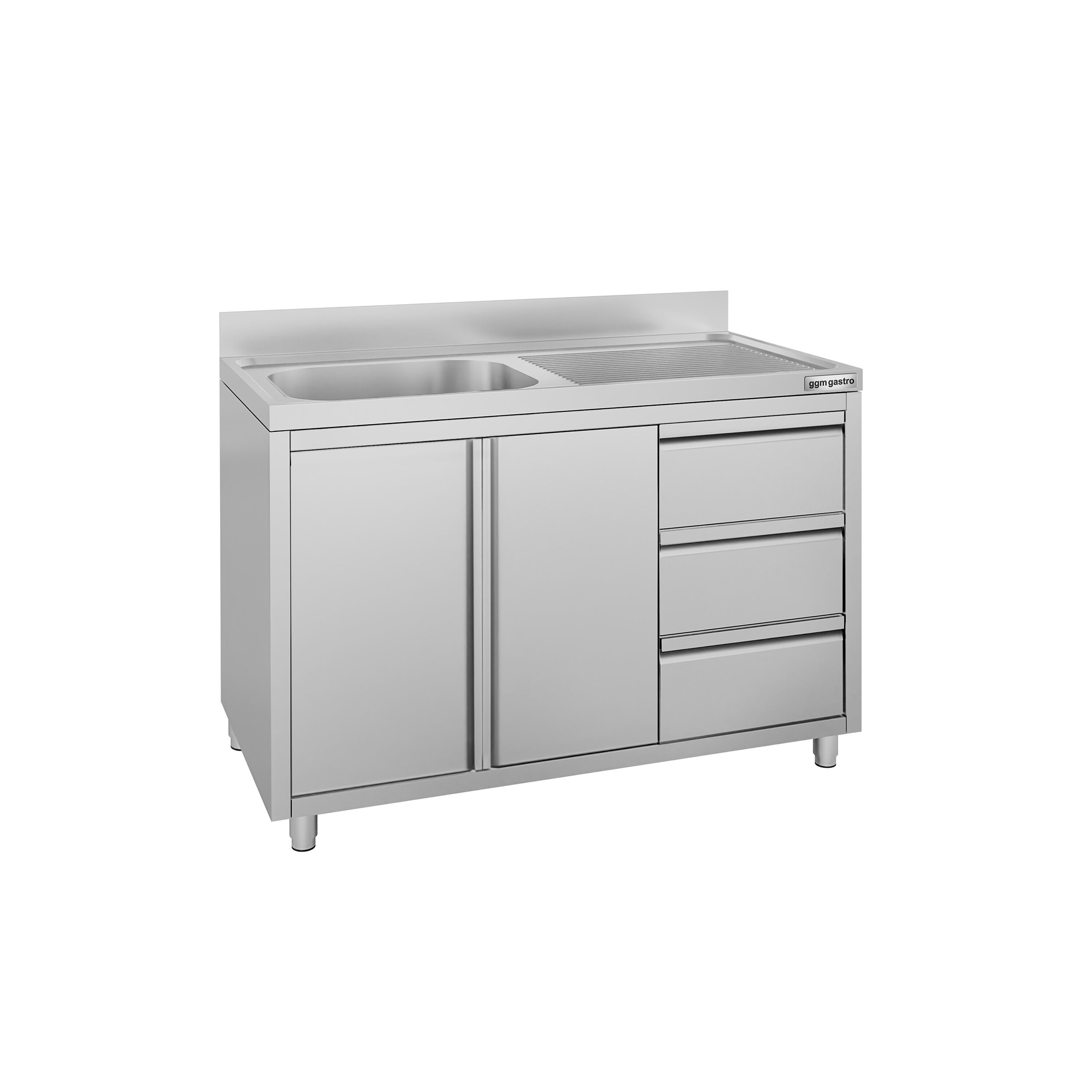 Meuble évier ECO - 1200 x 600 mm - 3 tiroirs - & 1 bac à gauche