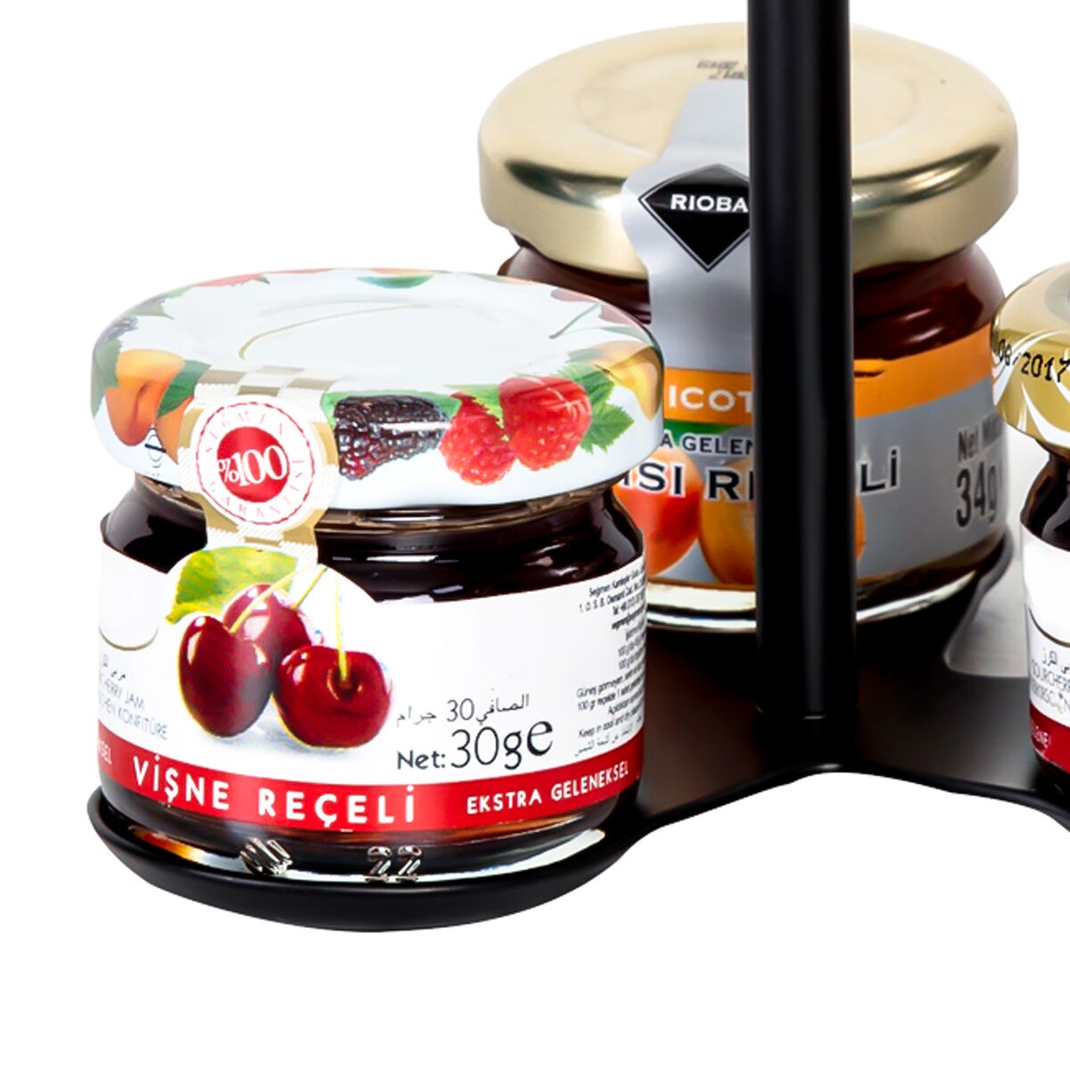 (12 pièces) Présentoir à confiture / support de buffet - Noir - avec 3 niveaux