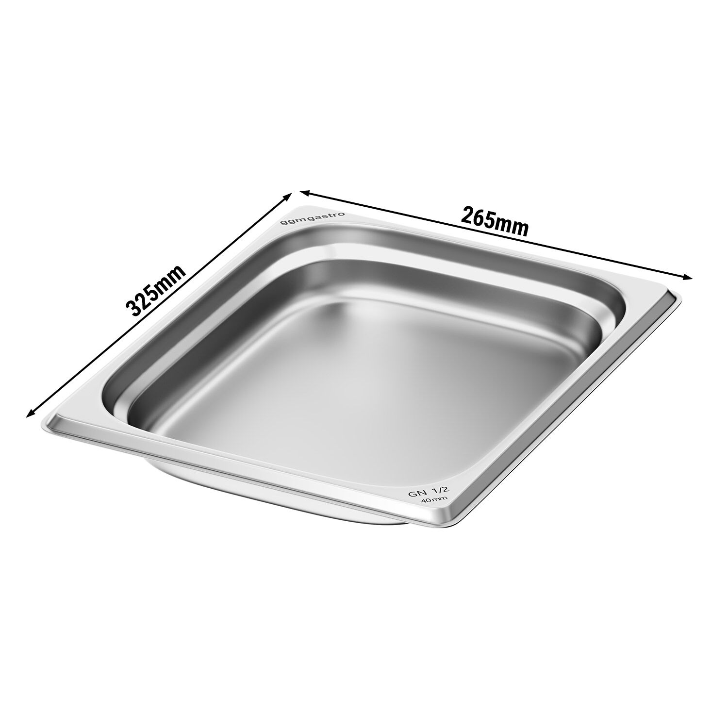 (6 pièces) Récipients en acier inoxydable GN 1/2 - hauteur 40mm