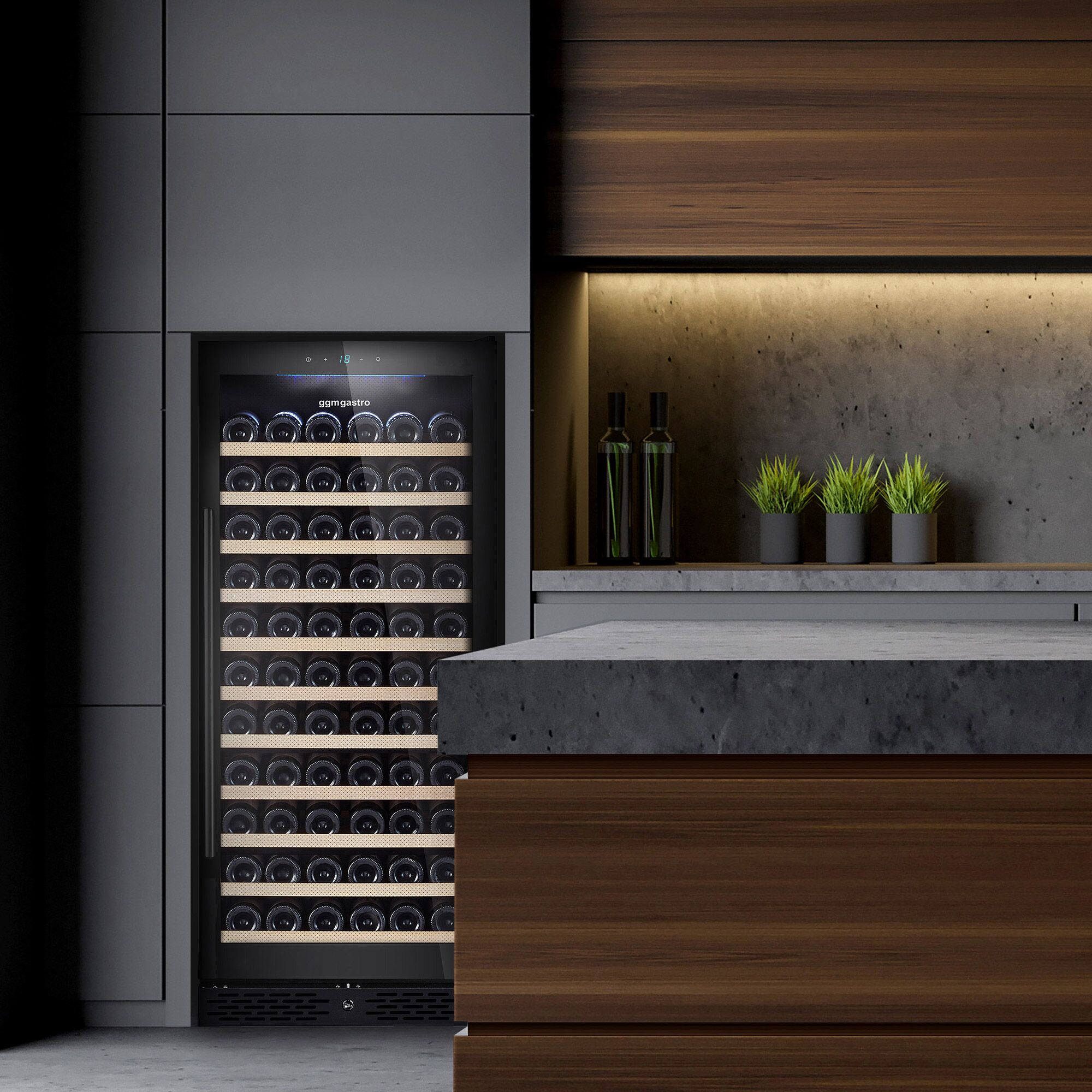 Cave à vin inox ECO – 1 zone climatique – 322 litres – max. 127 bouteilles